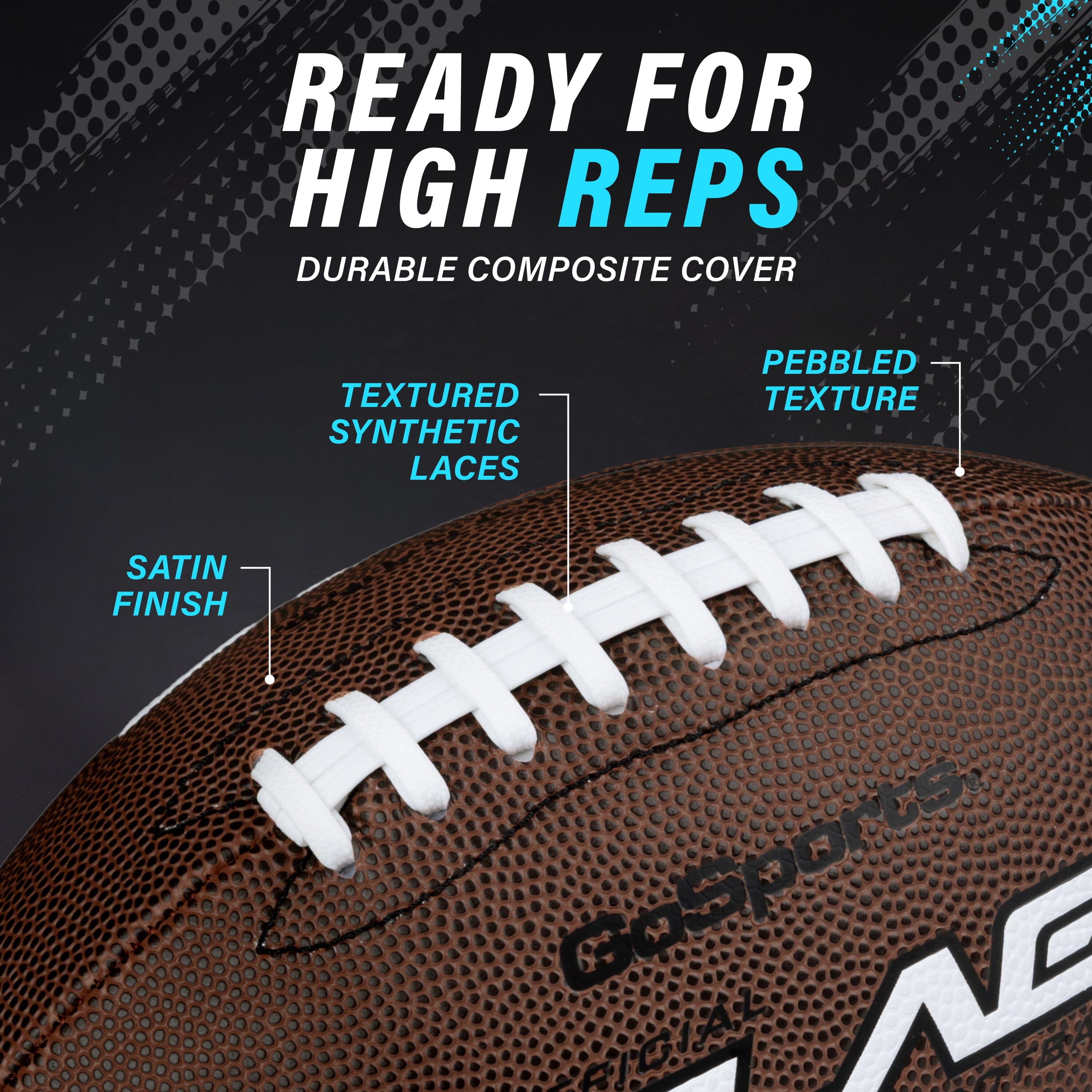 Composite Youth Flag Football Balls, Single or 3-pk GoSports Football 