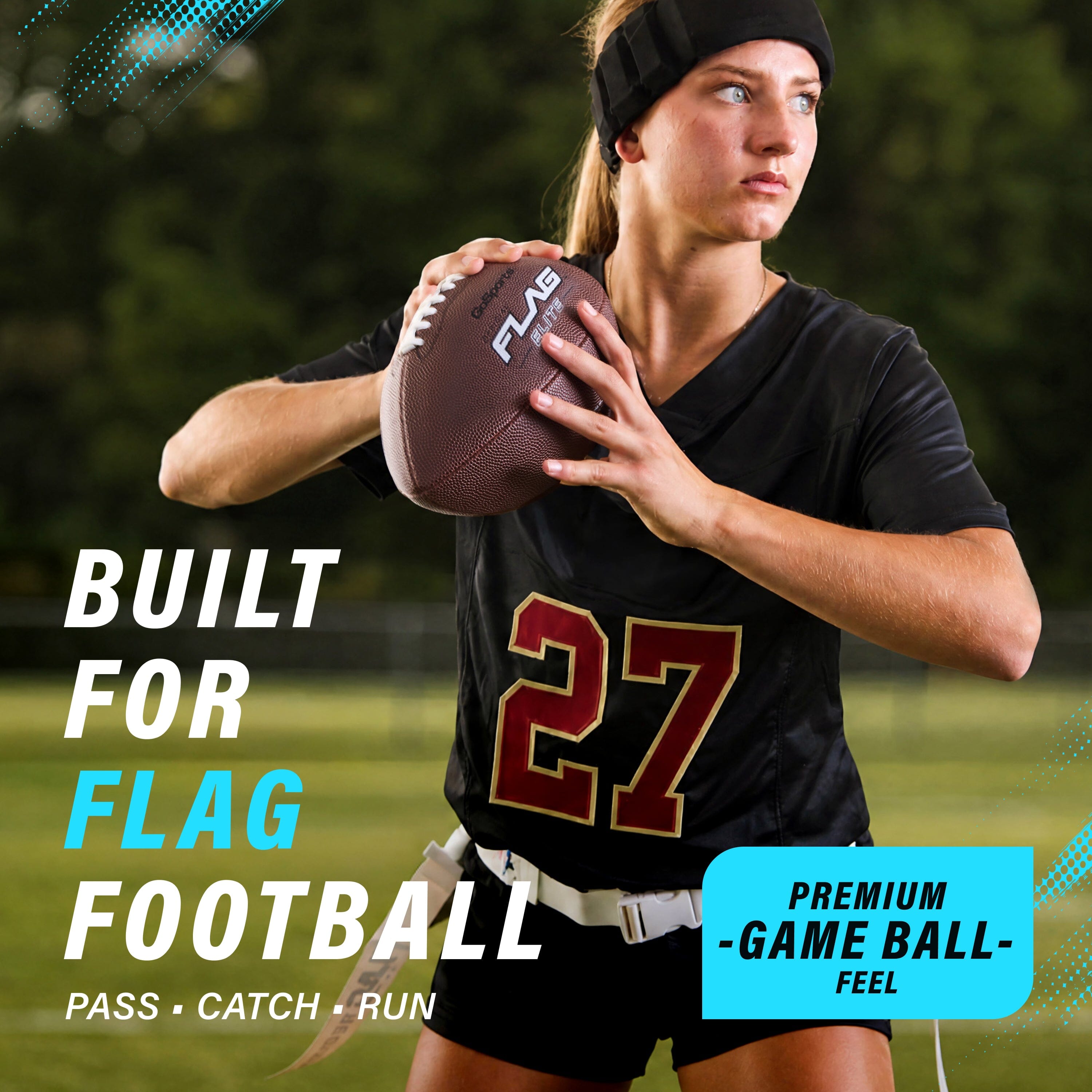 Elite Pro Grip Youth Flag Football Balls, Single or 3-pk GoSports Football 