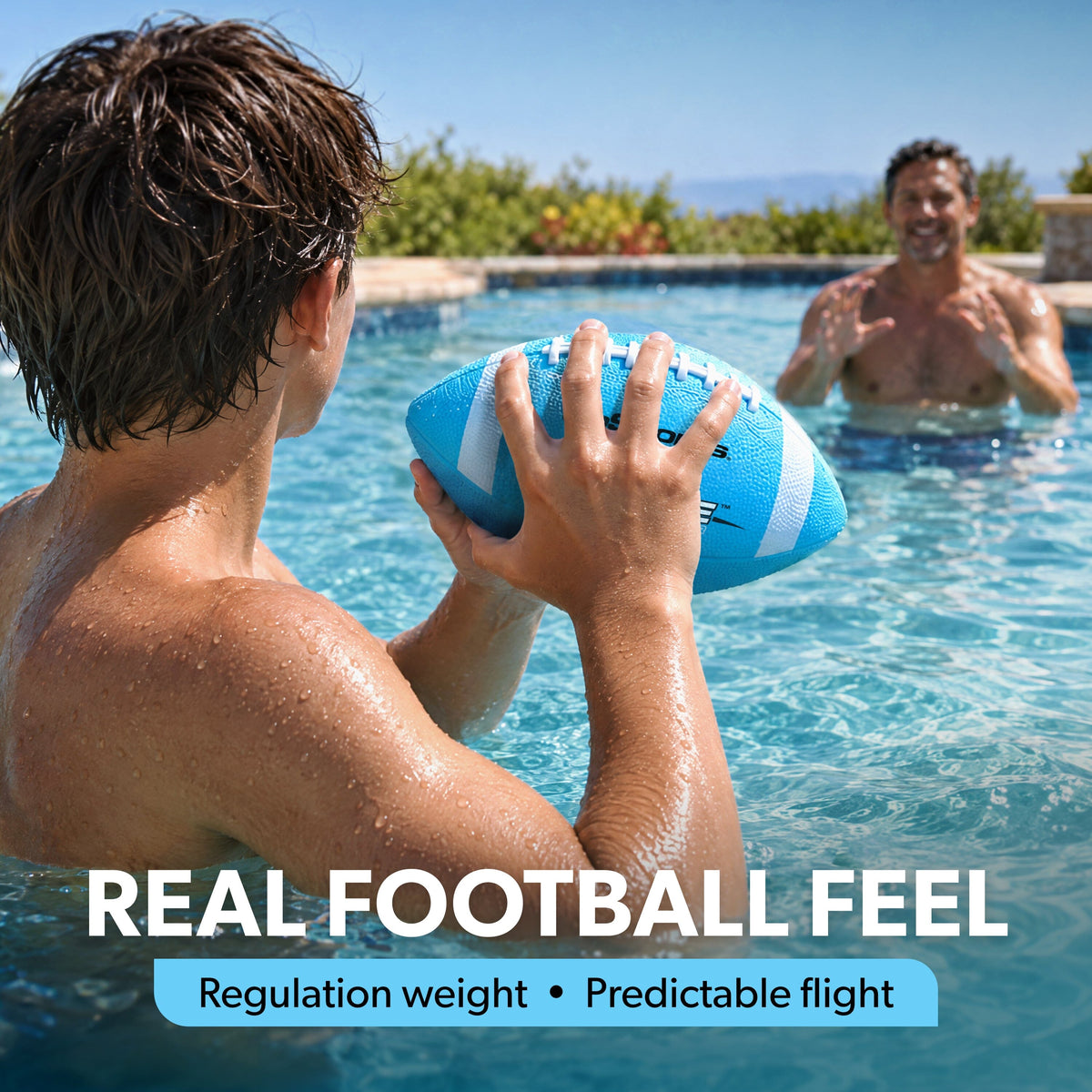 Size 6 Riptide Rubber Water Football for Pool & Beach, image 5 of 6