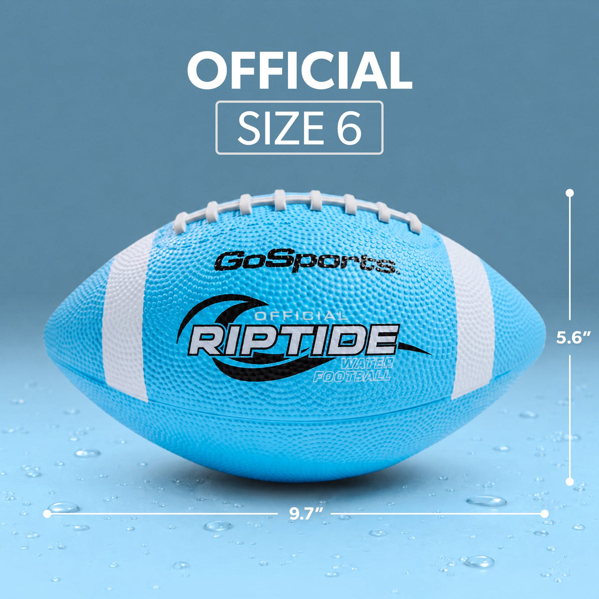 Size 6 Riptide Rubber Water Football for Pool & Beach, image 3 of 6