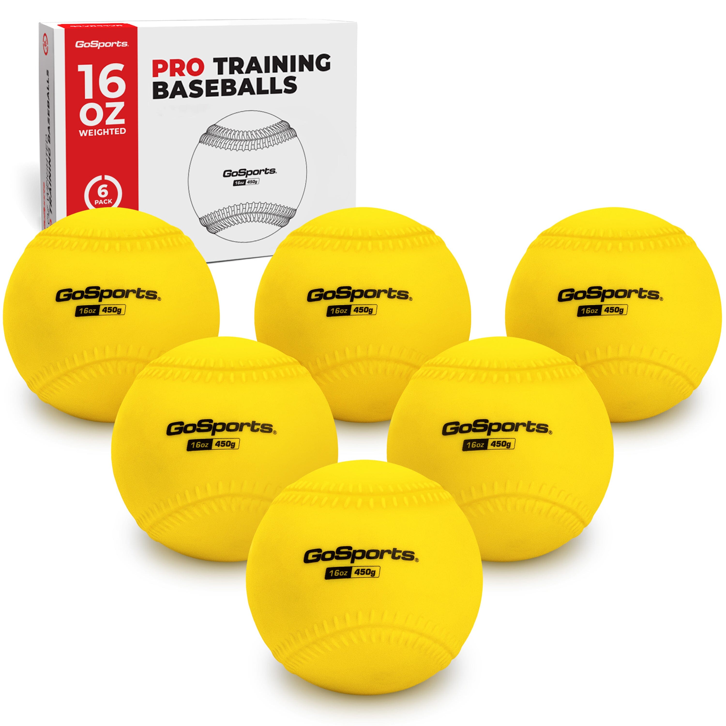 GoSports PRO 16 oz Weighted Training Baseballs - Hitting & Pitching Training for All Skill Levels - Improve Power and Mechanics Playgosports.com 