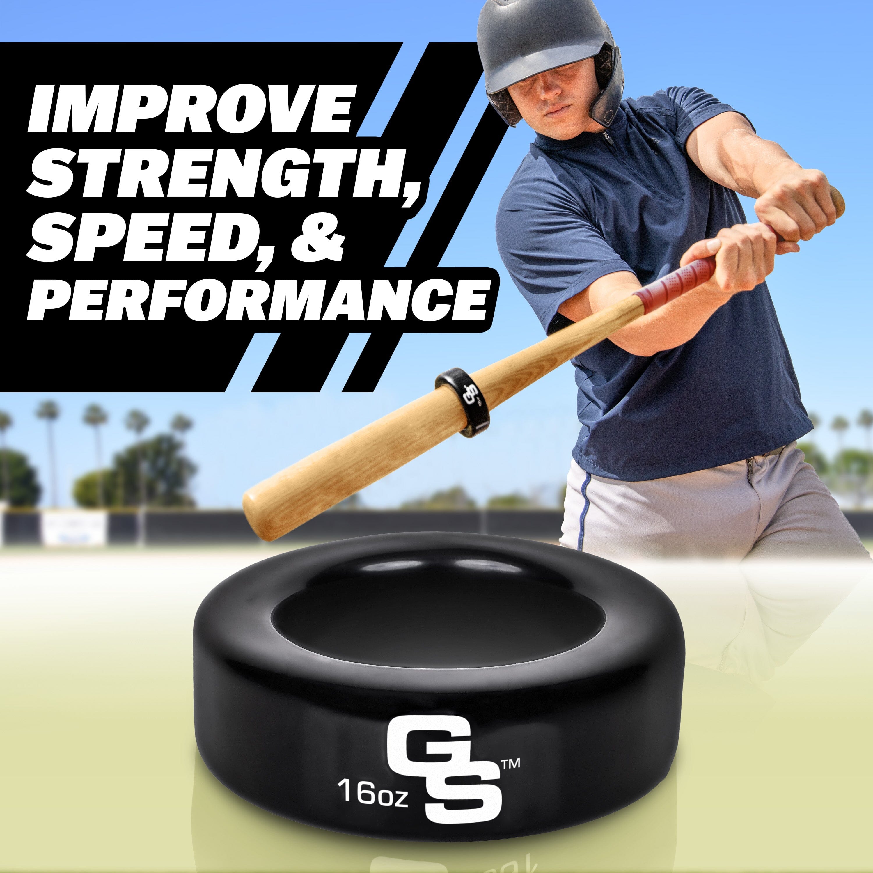 GoSports Baseball and Softball Bat Weight - 16 oz Baseball Donut - Black Playgosports.com 