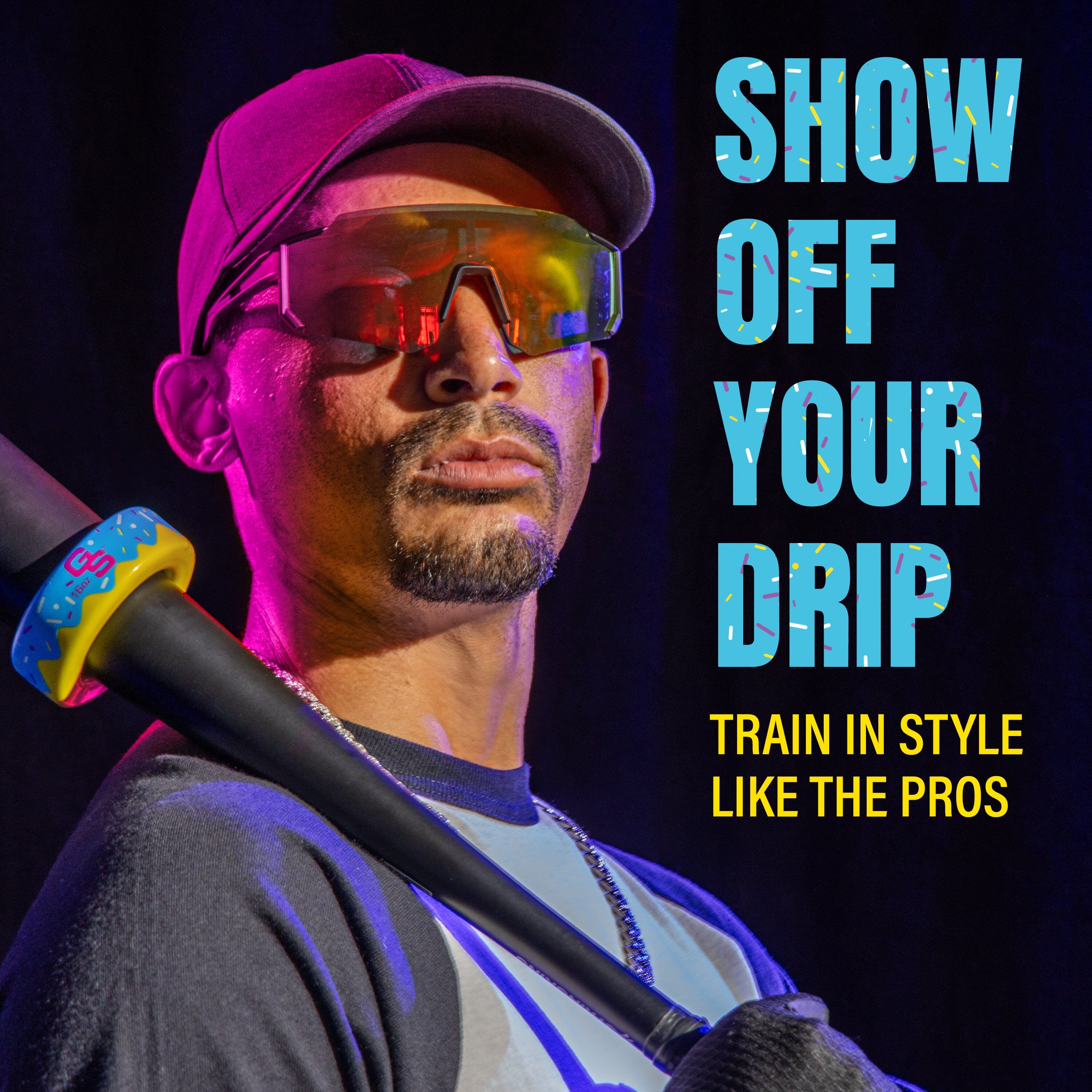 GoSports Baseball and Softball Bat Donut - 16 oz Baseball Drip Bat Weight - Blue Playgosports.com 