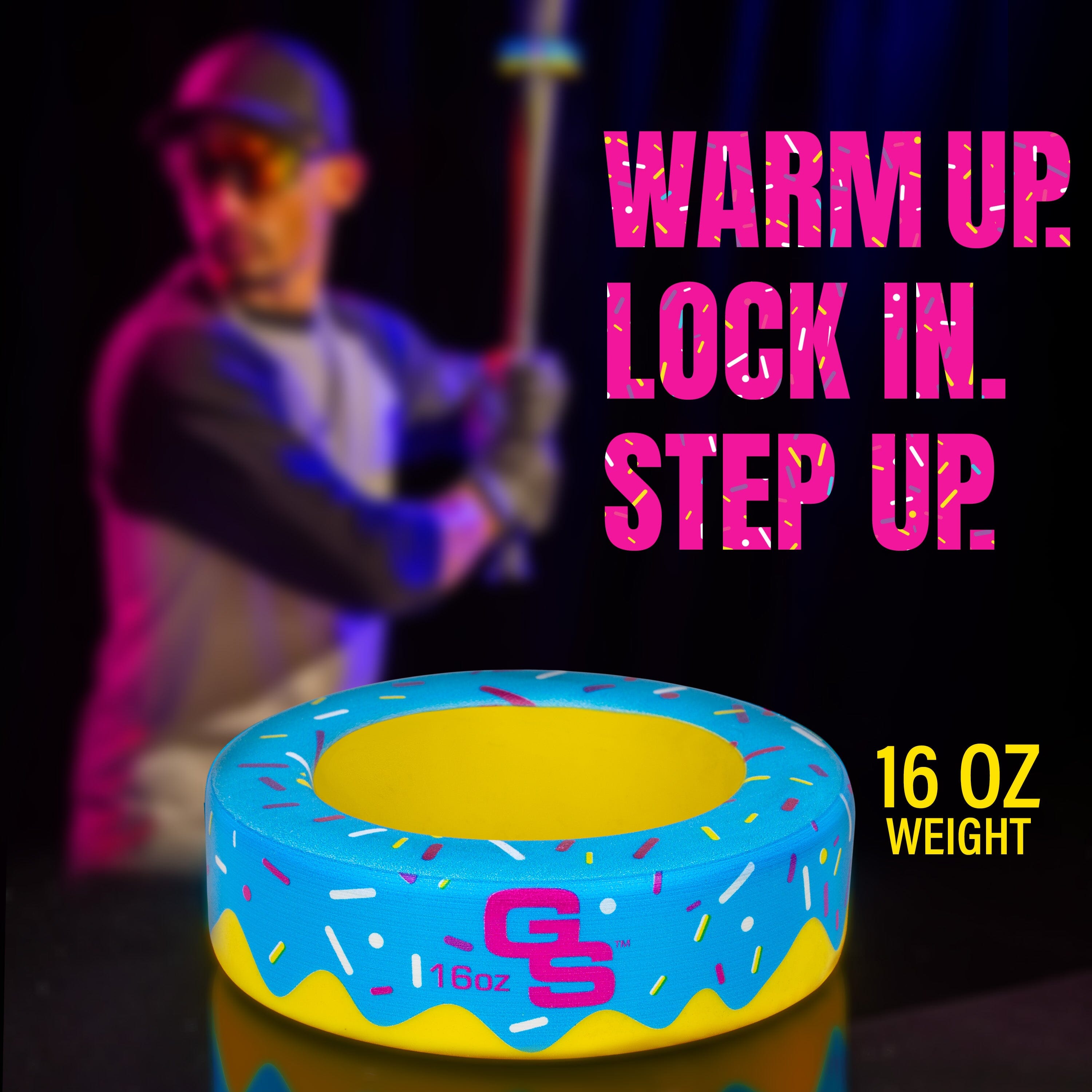 GoSports Baseball and Softball Bat Donut - 16 oz Baseball Drip Bat Weight - Blue Playgosports.com 