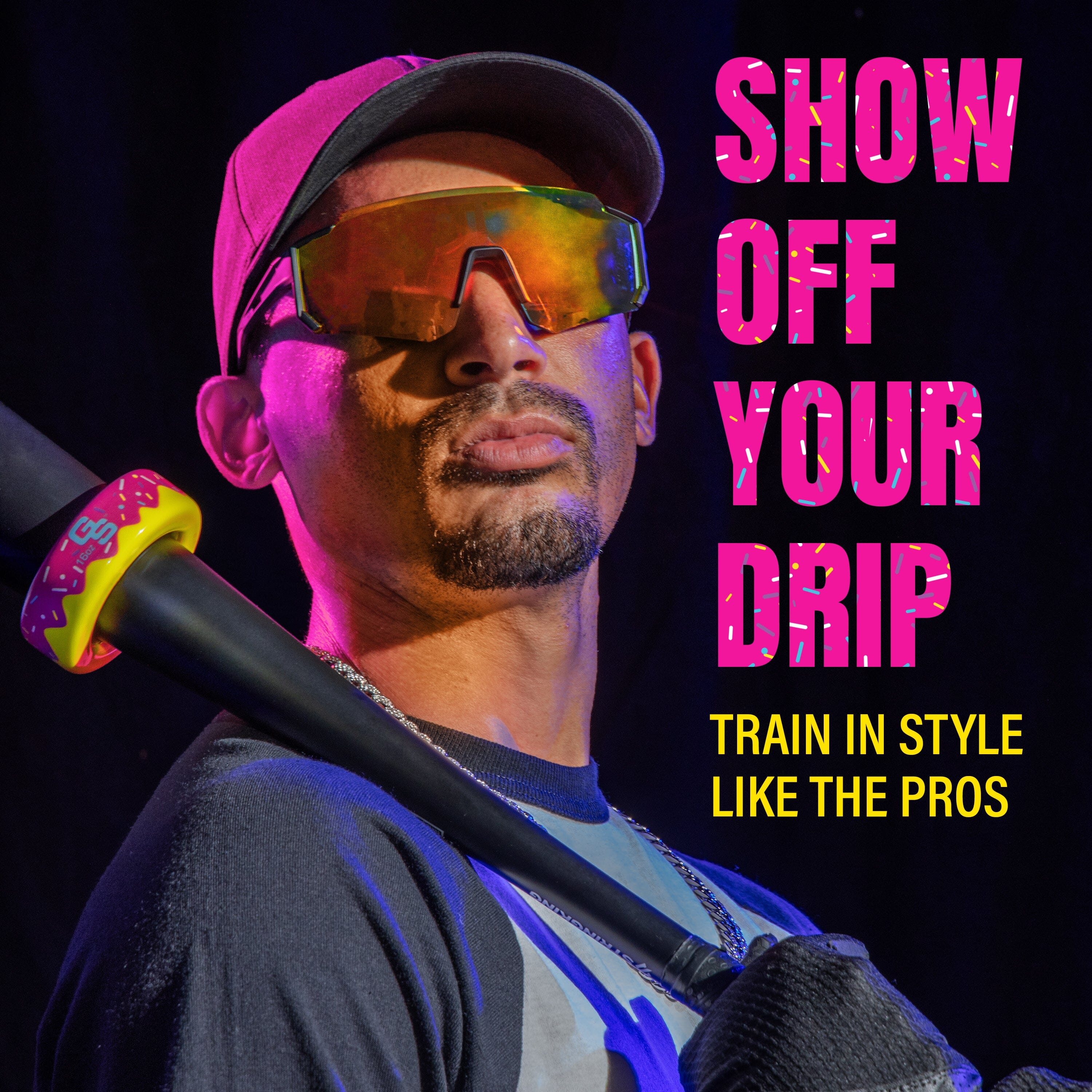 GoSports Baseball and Softball Bat Donut - 16 oz Baseball Drip Bat Weight - Pink Playgosports.com 