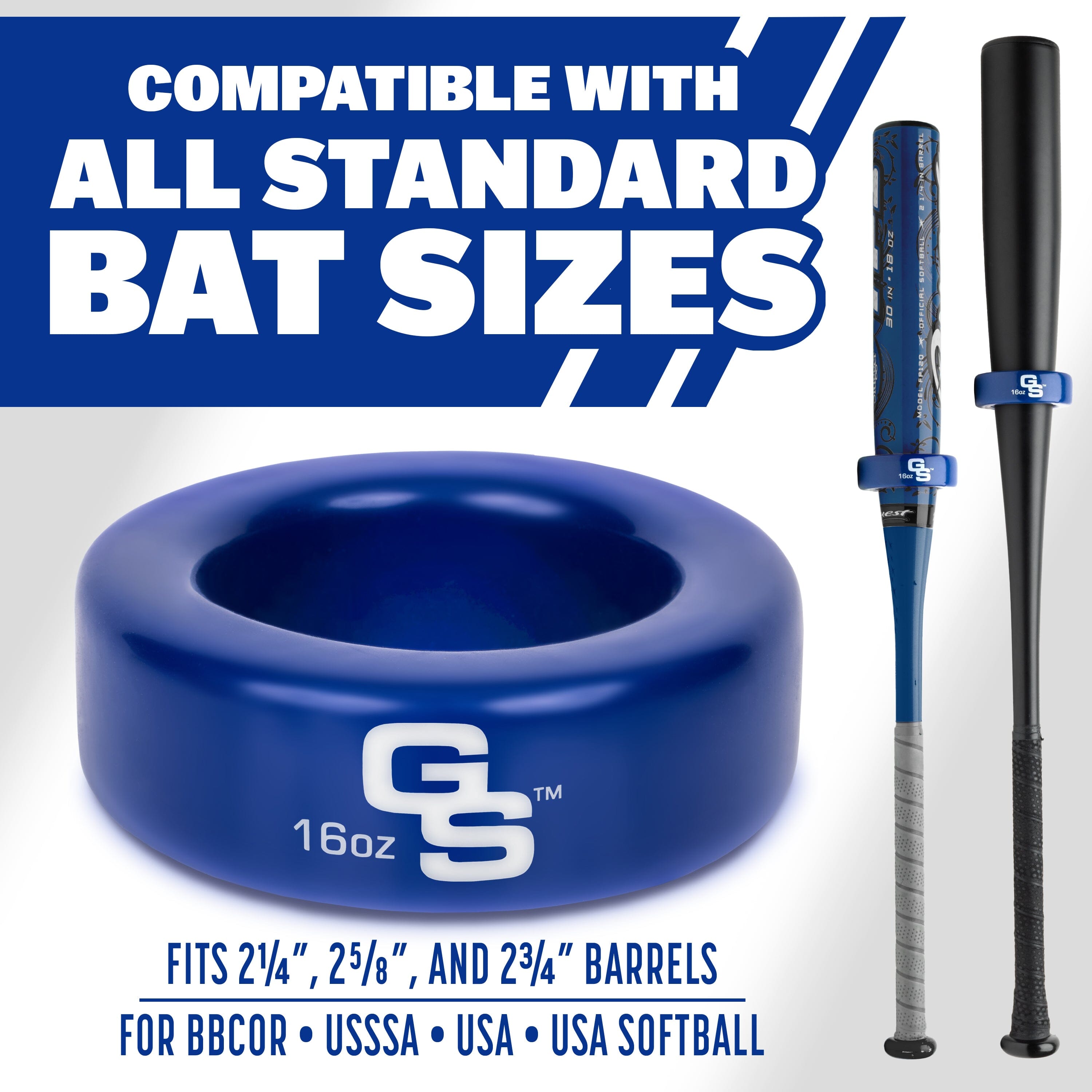 GoSports Baseball and Softball Bat Weight - 16 oz Baseball Donut - Navy Playgosports.com 