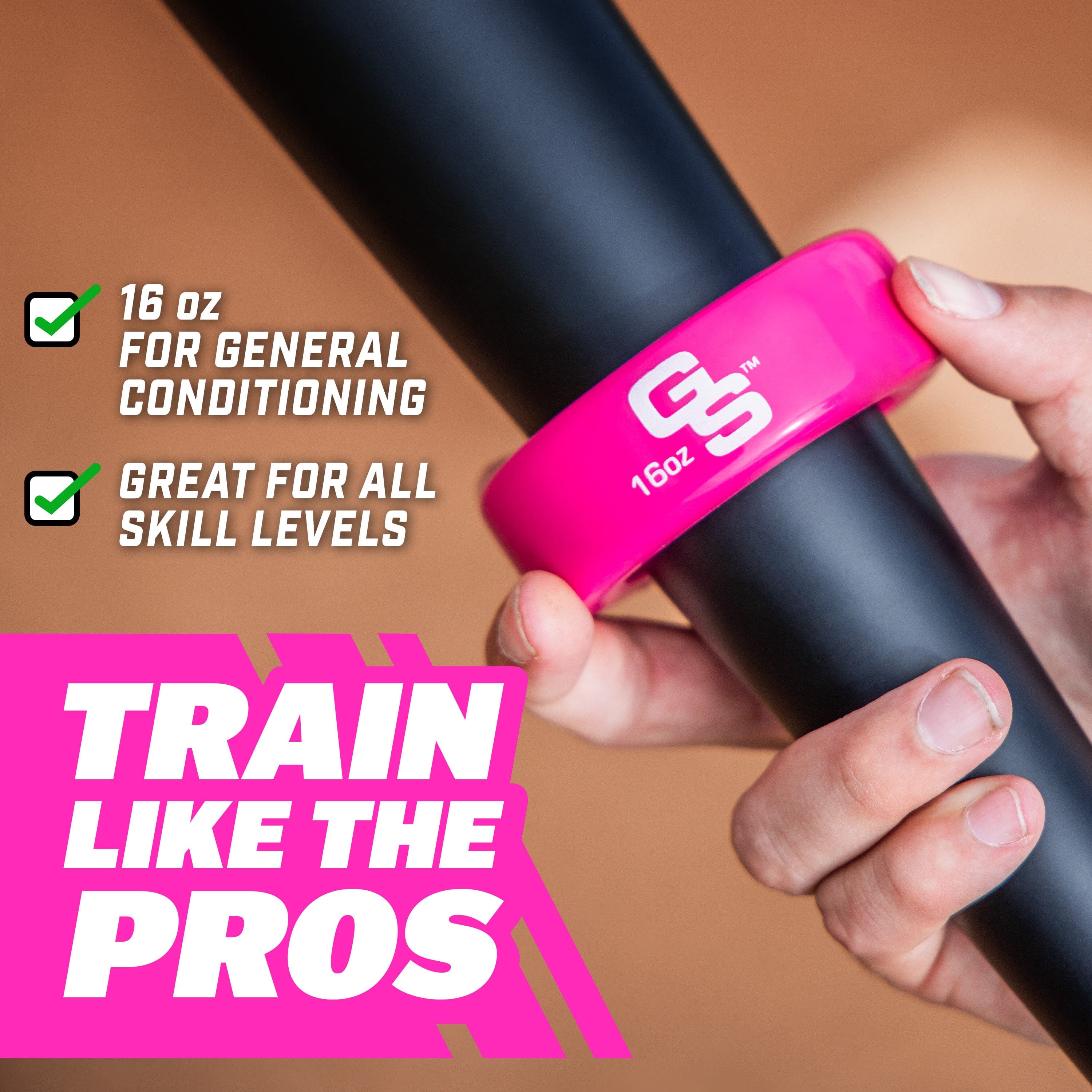 GoSports Baseball and Softball Bat Weight - 16 oz Baseball Donut - Pink Playgosports.com 