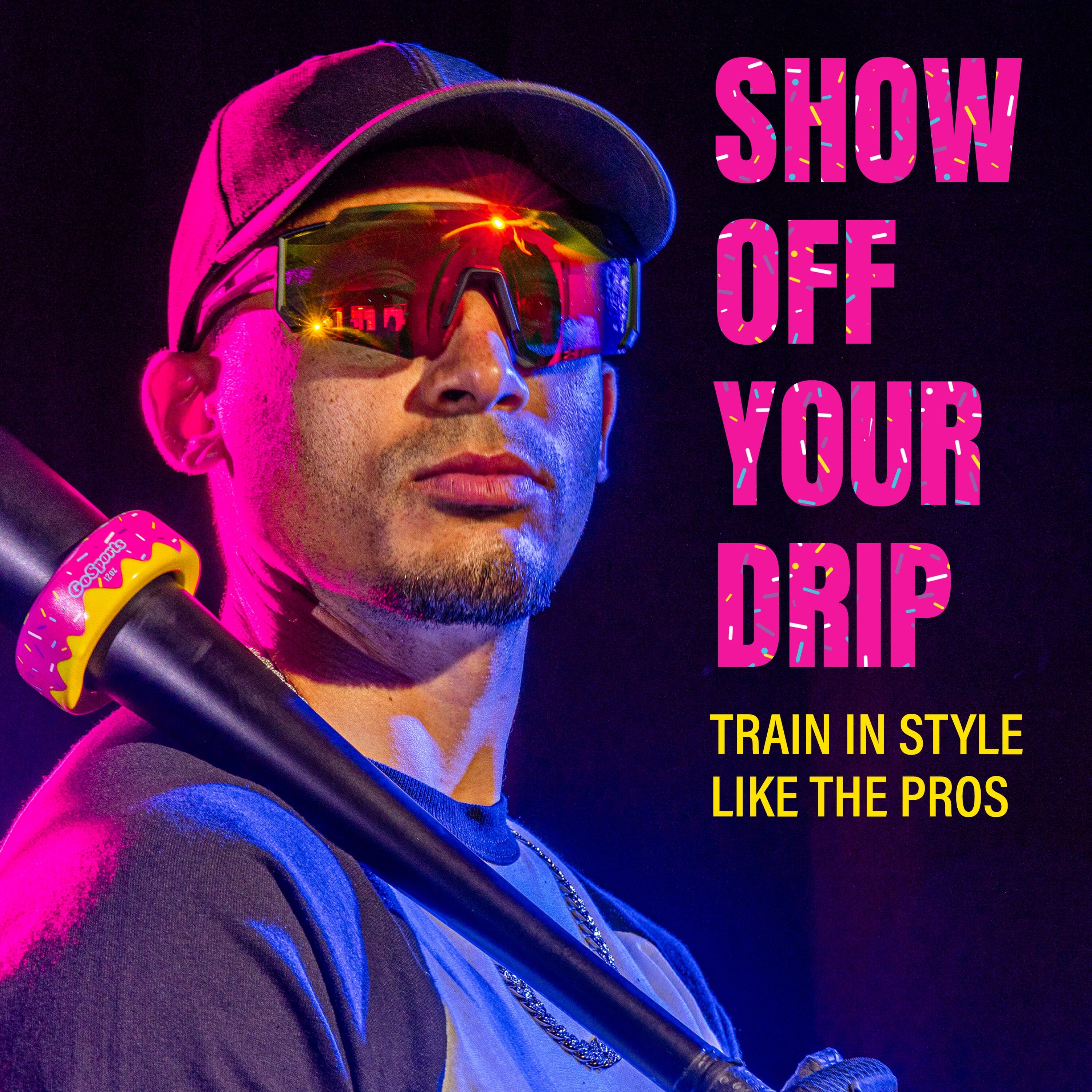 GoSports Baseball and Softball Bat Donuts - 2 Pack Baseball Drip Bat Weights - 16 oz & 12 oz PlayGoSports.com 