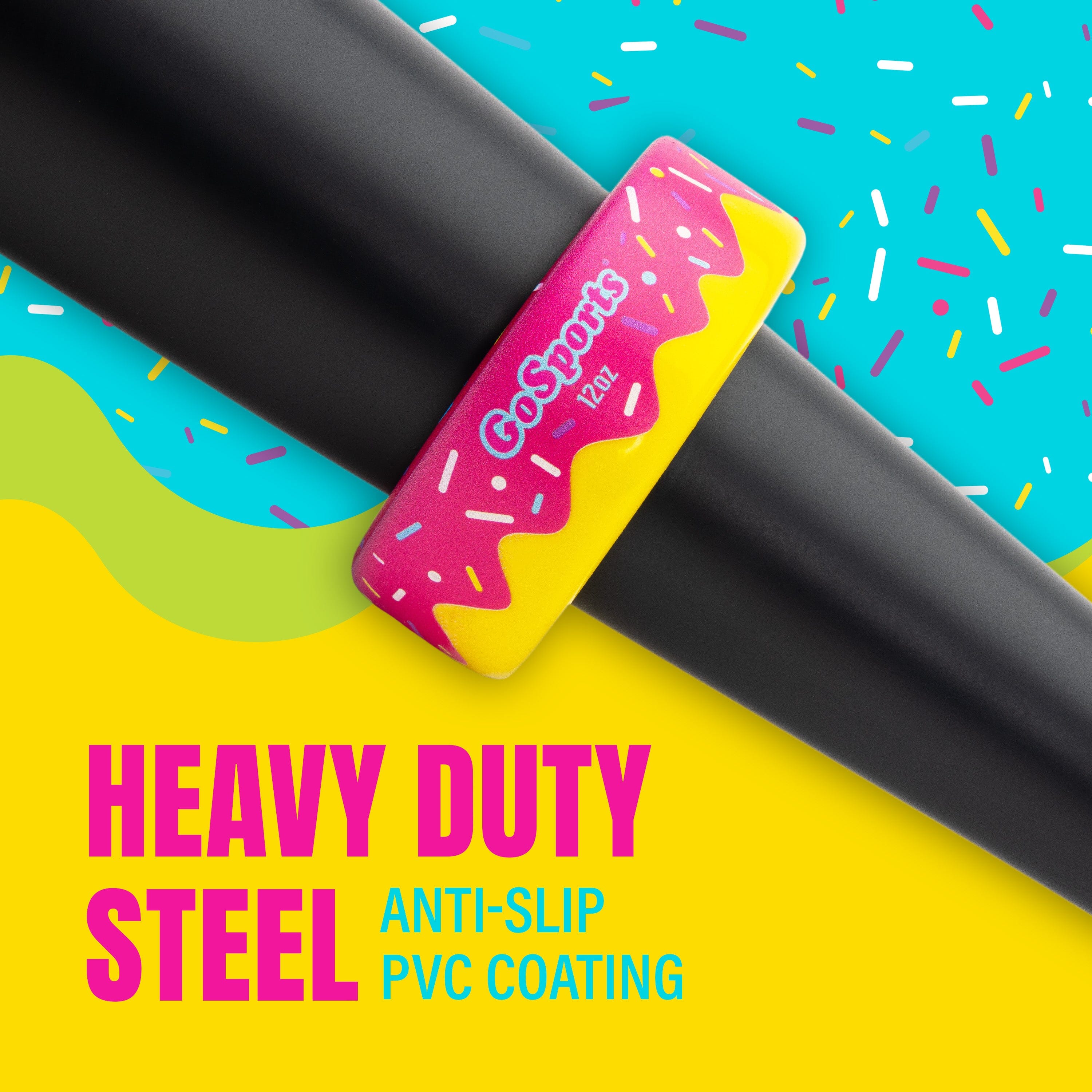 GoSports Baseball and Softball Bat Donuts - 2 Pack Baseball Drip Bat Weights - 16 oz & 12 oz PlayGoSports.com 