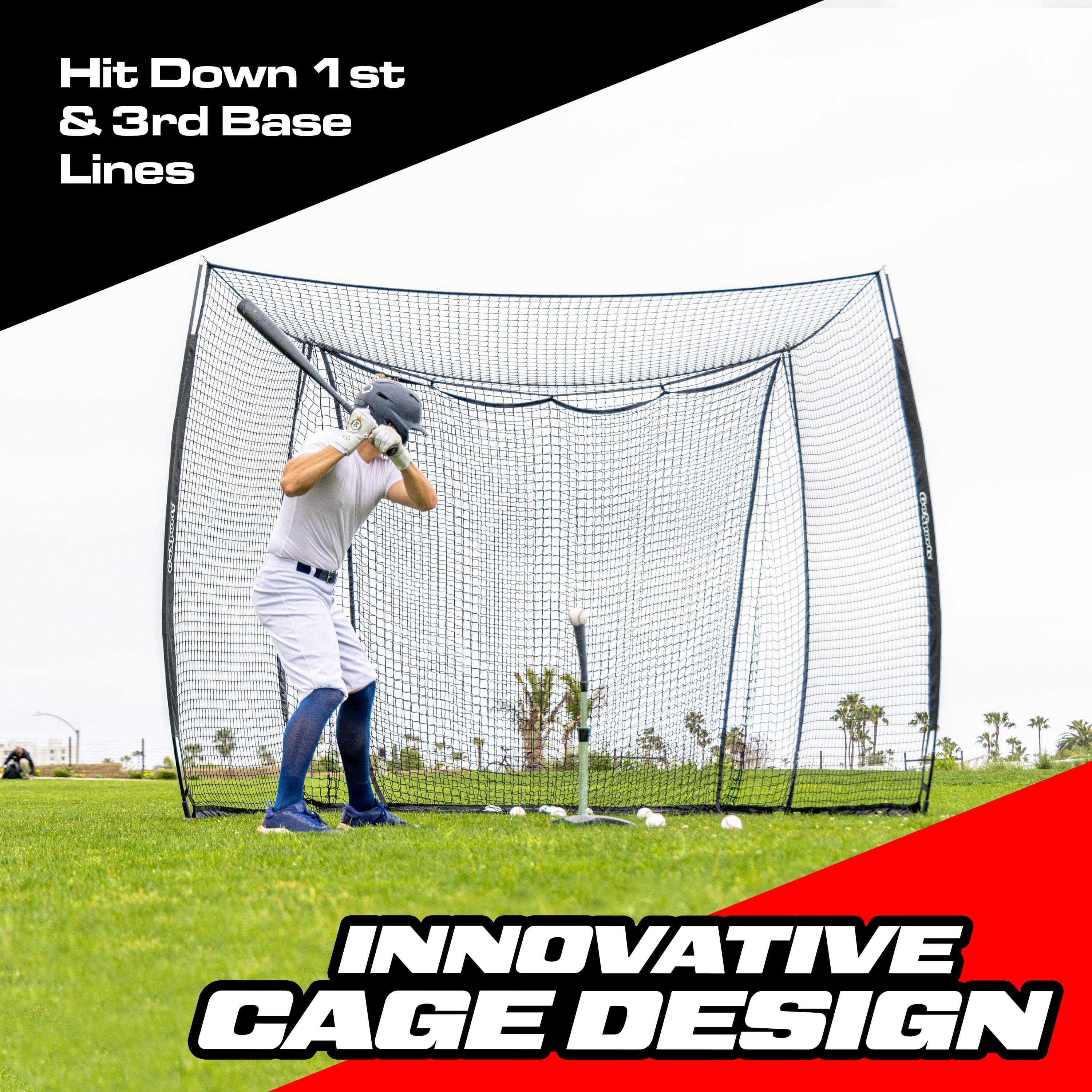 GoSports Baseball & Softball Portable Backstop Practice Net - 10 x 8 ft Hitting & Pitching Net for Backyard GoSports 