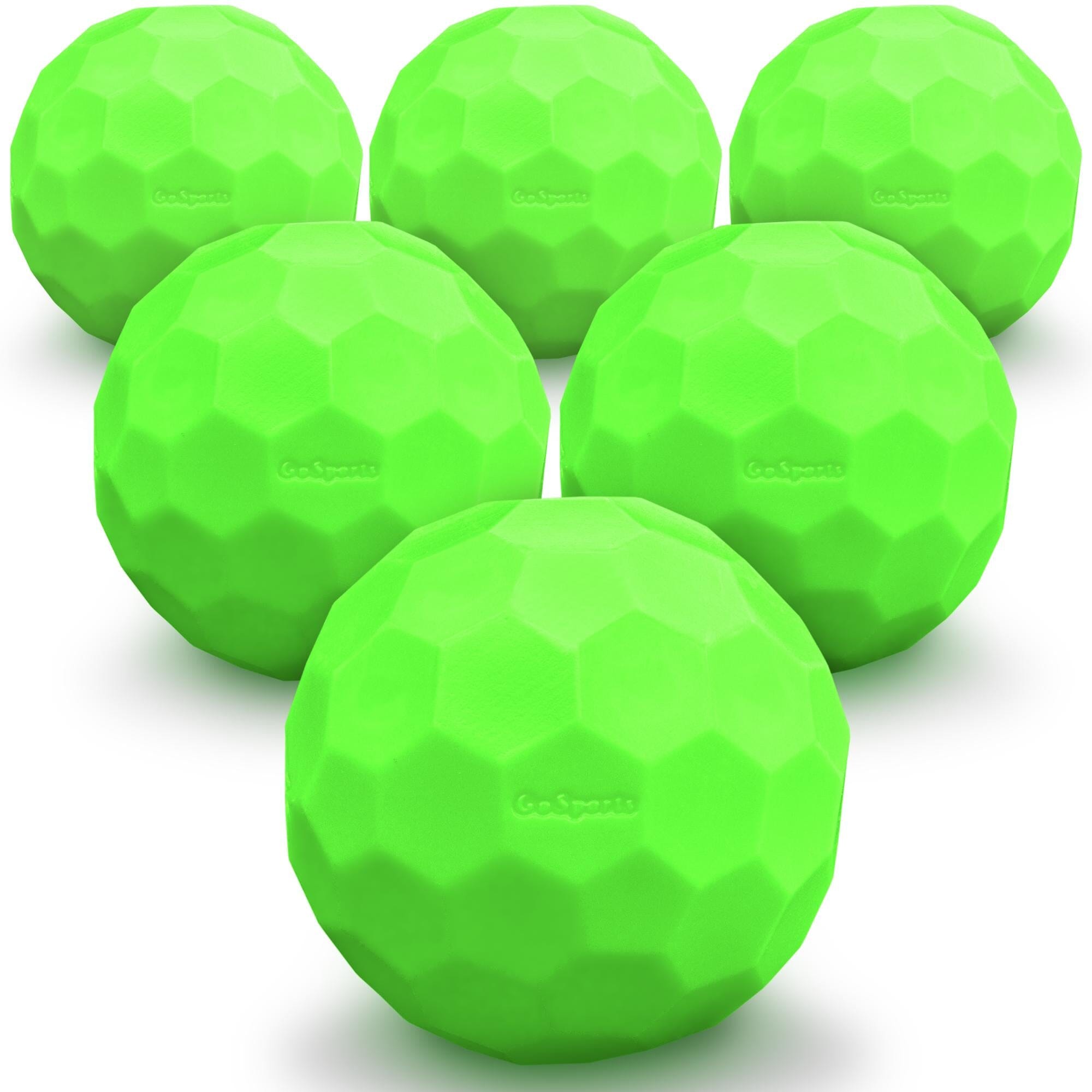 a dozen of green foam balls