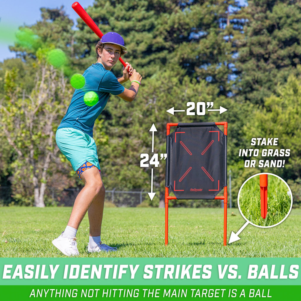 GoSports LotBall AIR Backyard Baseball Bat, Ball and Strike Zone Set - Plastic Baseball Game for Kids GoSports 