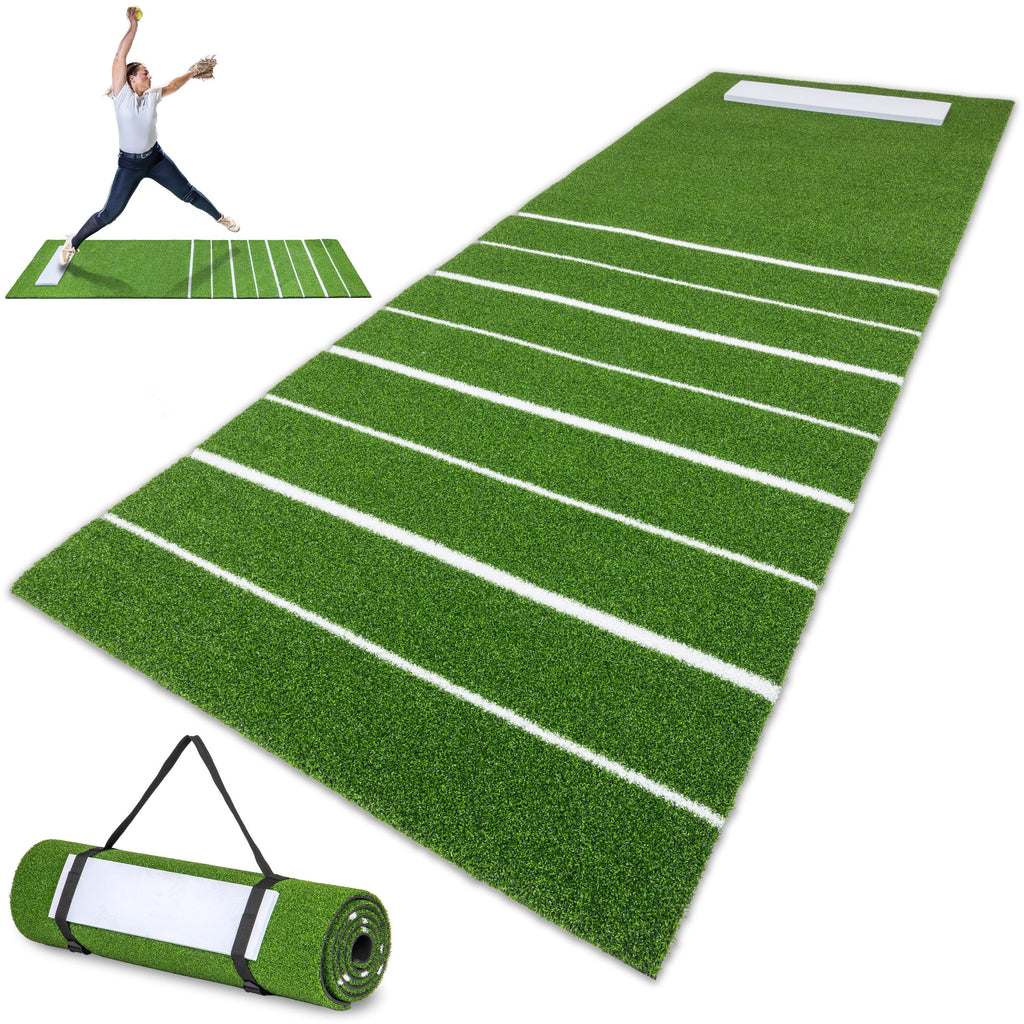 Softball Entry Rug GoSports Softball Pitching Mat with Stride Guide System - Indoor ...
