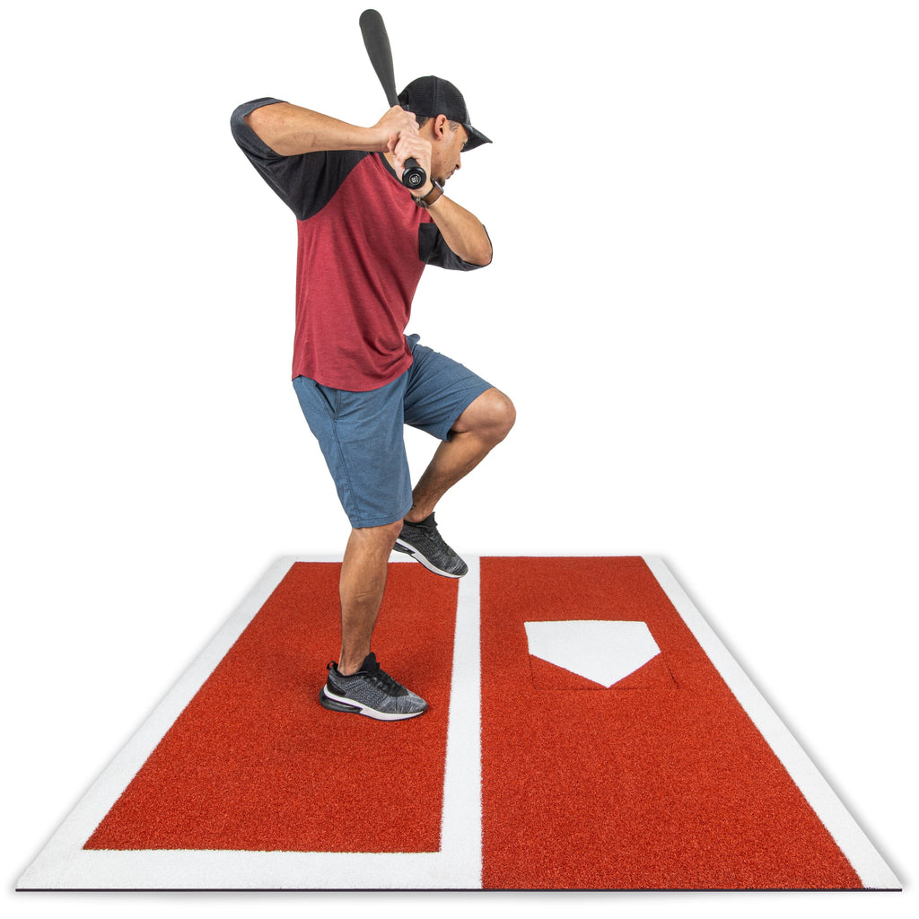 GoSports Baseball / Softball Turf Batting Mat - 6 ft x 5.5 ft Switch Hitting Design with Reversible Home Plate GoSports 