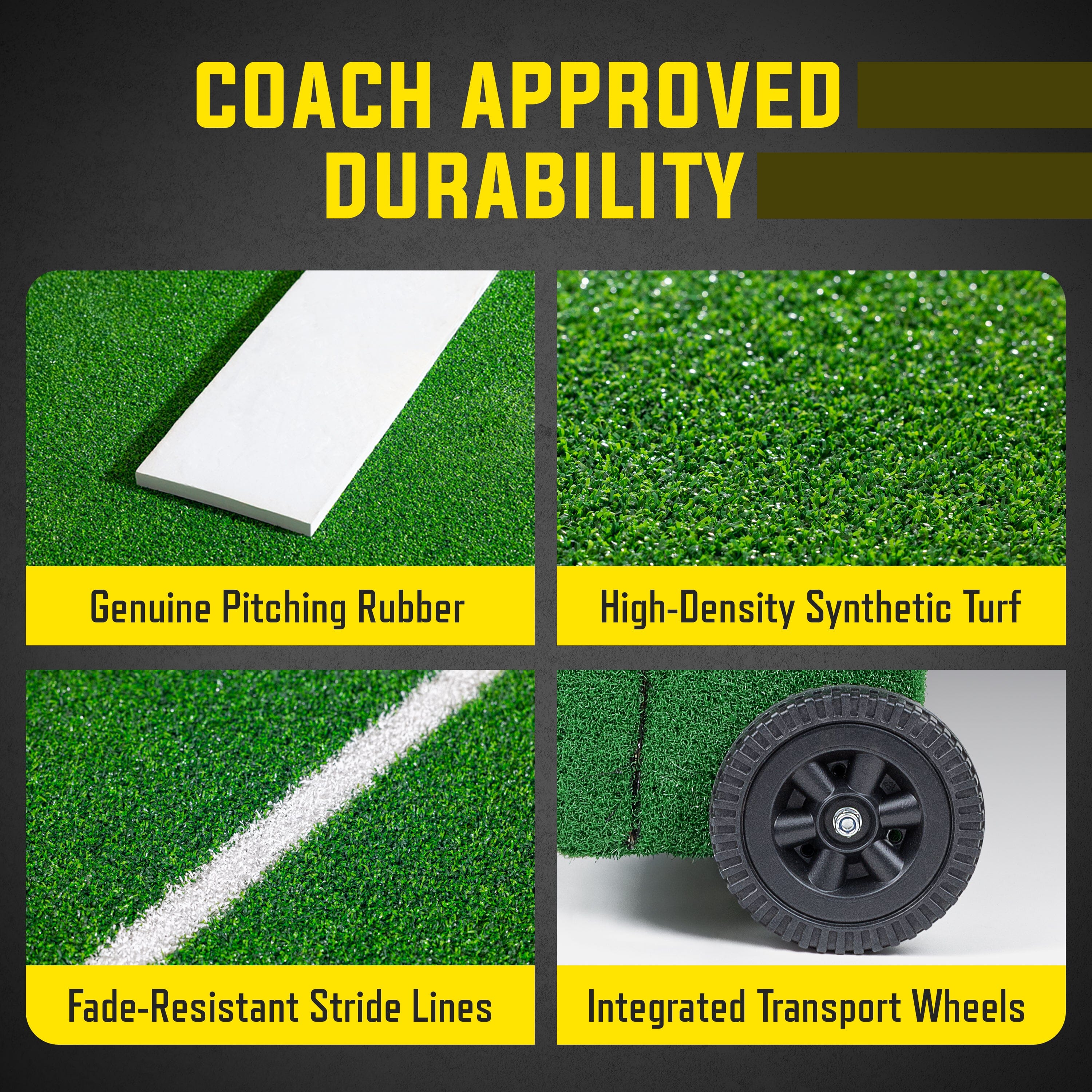 GoSports Portable Baseball Pitching Mound with Stride Lines - 80 x 28 x 6 Inches - Foldable Pitching Mound Baseball Playgosports.com 