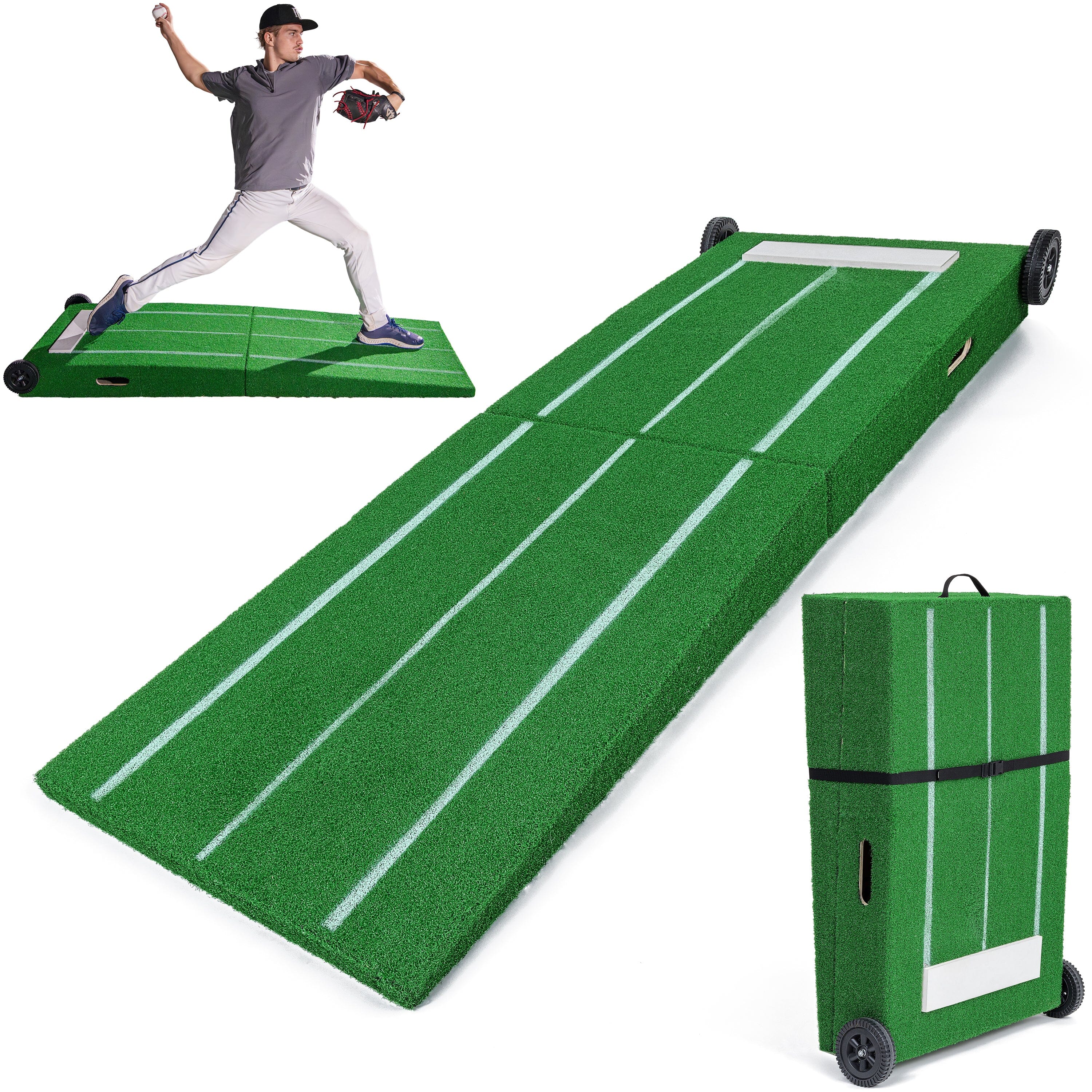 GoSports Portable Baseball Pitching Mound with Stride Lines - 80 x 28 x 6 Inches - Foldable Pitching Mound Baseball Playgosports.com 