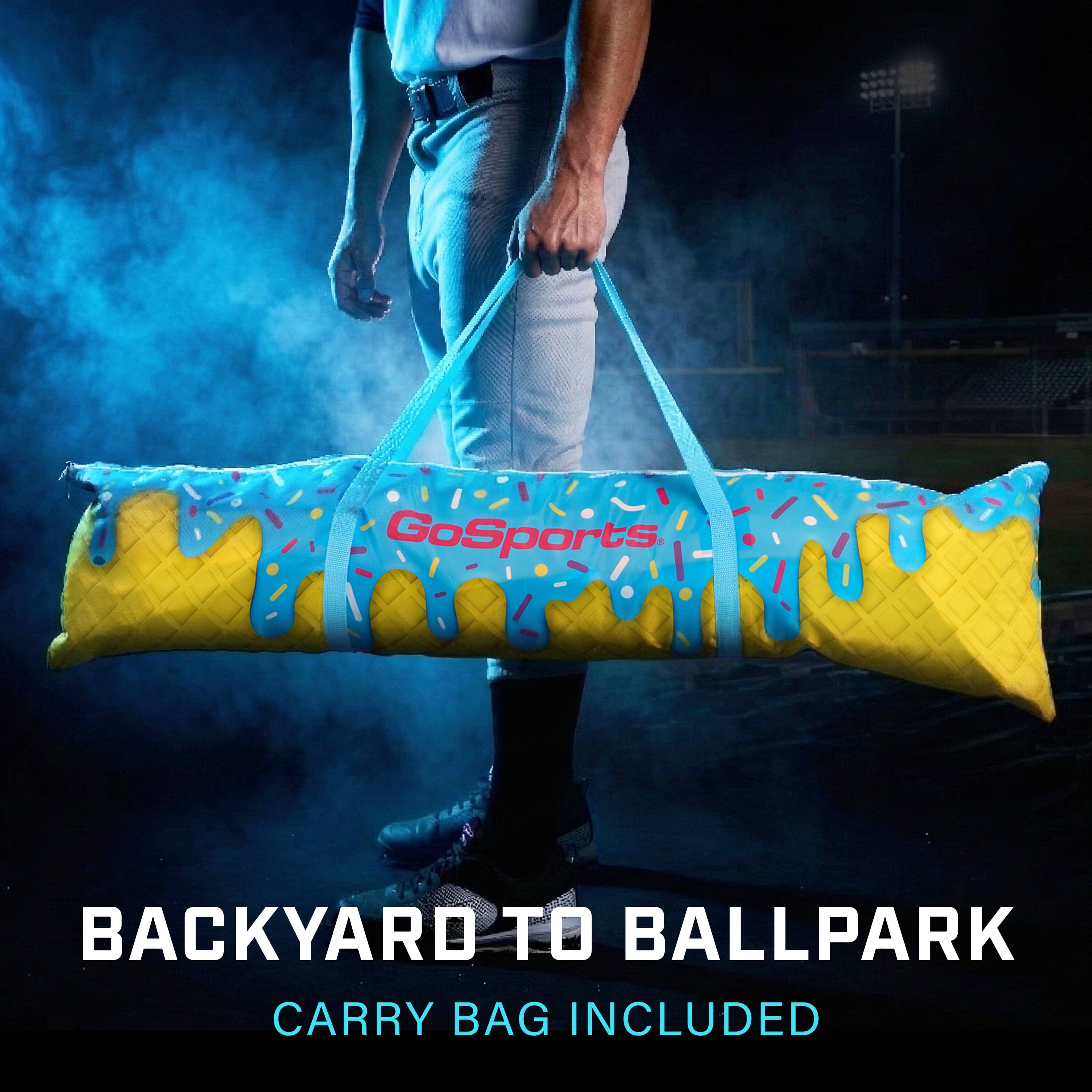 GoSports 7 x 7 ft Ice Cream Drip Baseball & Softball Batting Net - Full Size Hitting & Pitching Practice Net with Strike Zone and Carry Case GoSports 