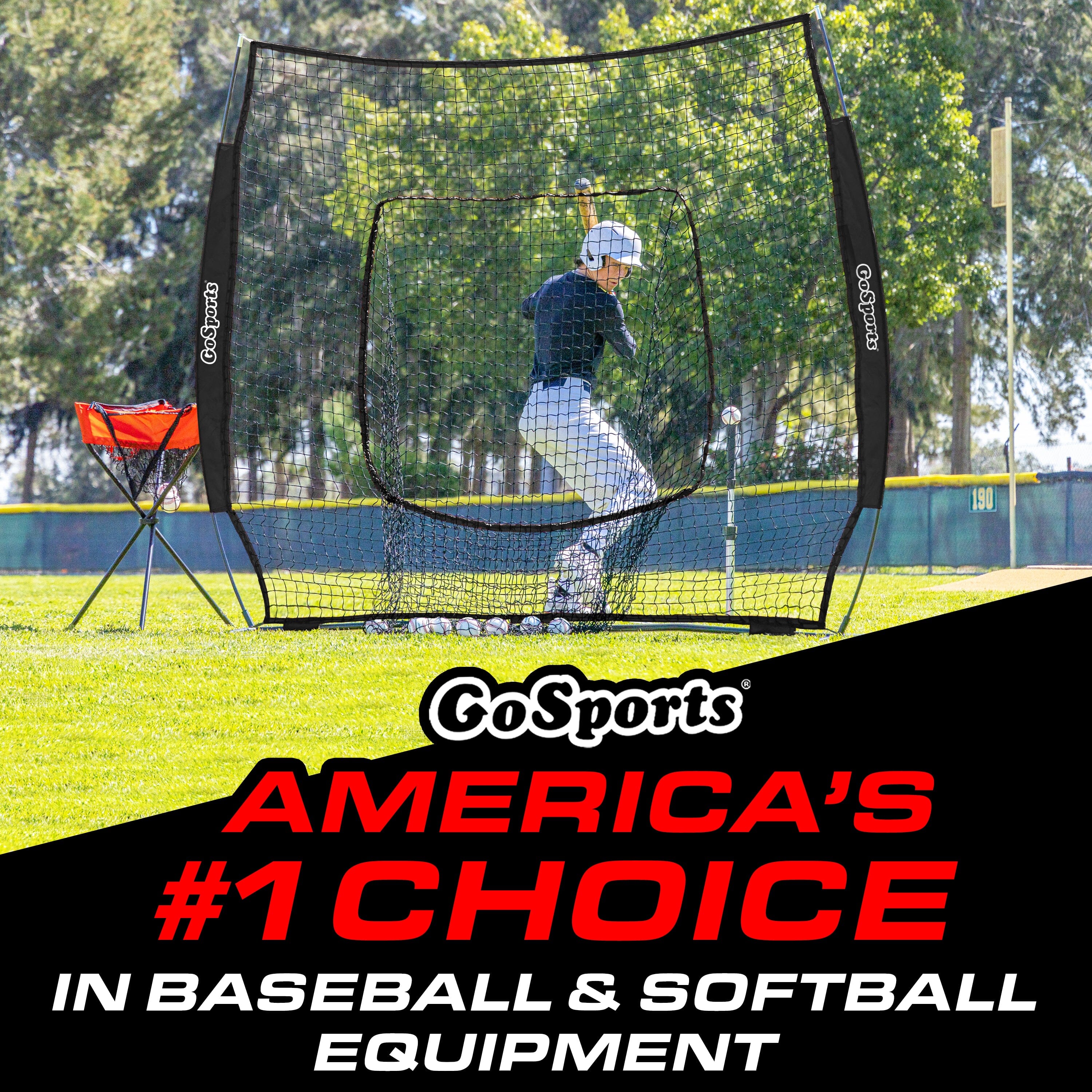 GoSports 7 ft x 7 ft Baseball & Softball Practice Hitting & Pitching Net Baseball GoSports 