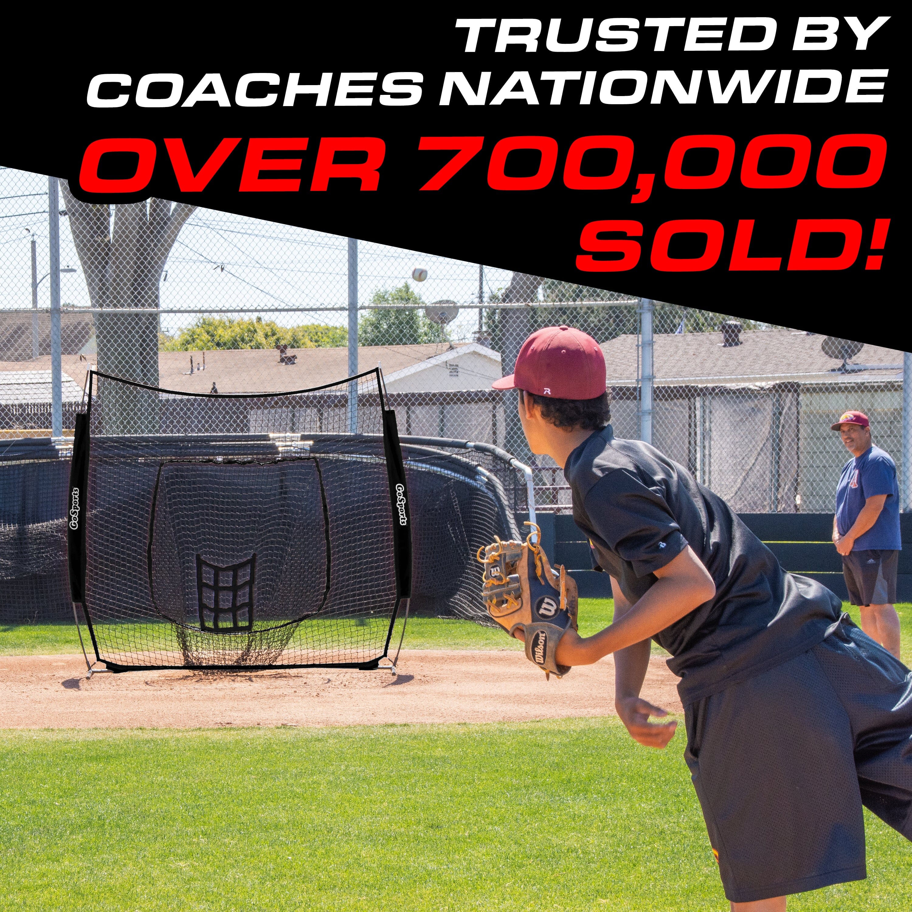 GoSports 7 ft x 7 ft Baseball & Softball Practice Hitting & Pitching Net Baseball GoSports 