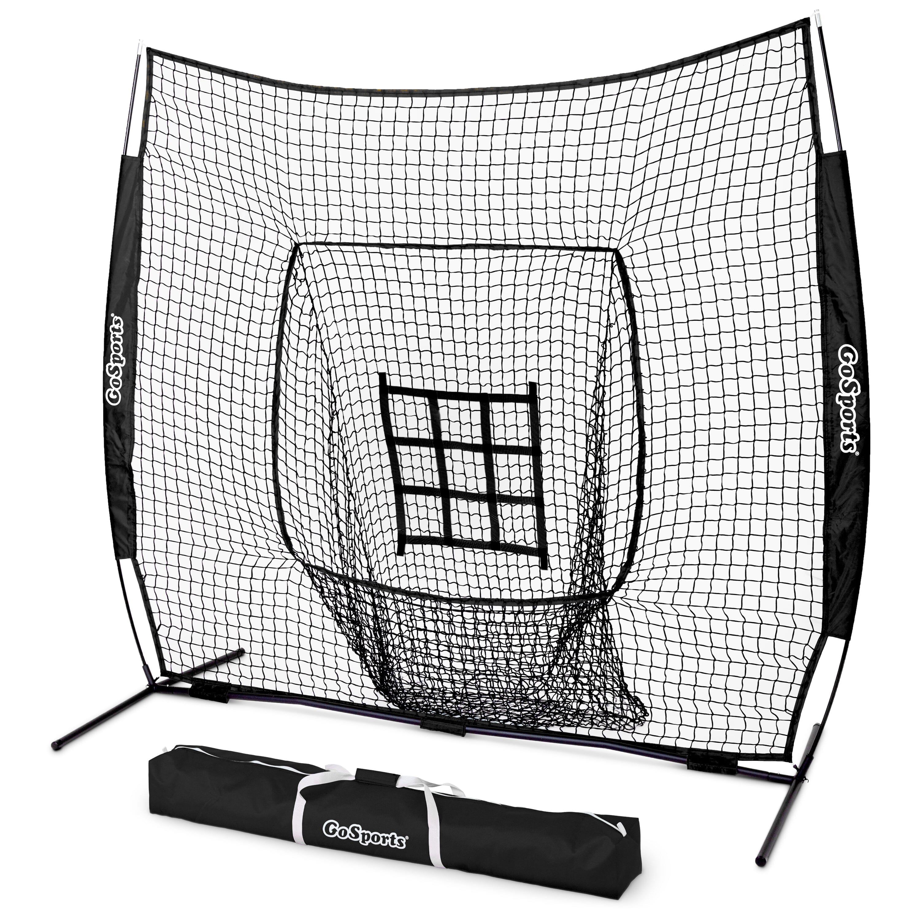 the baseball batting net with a bag