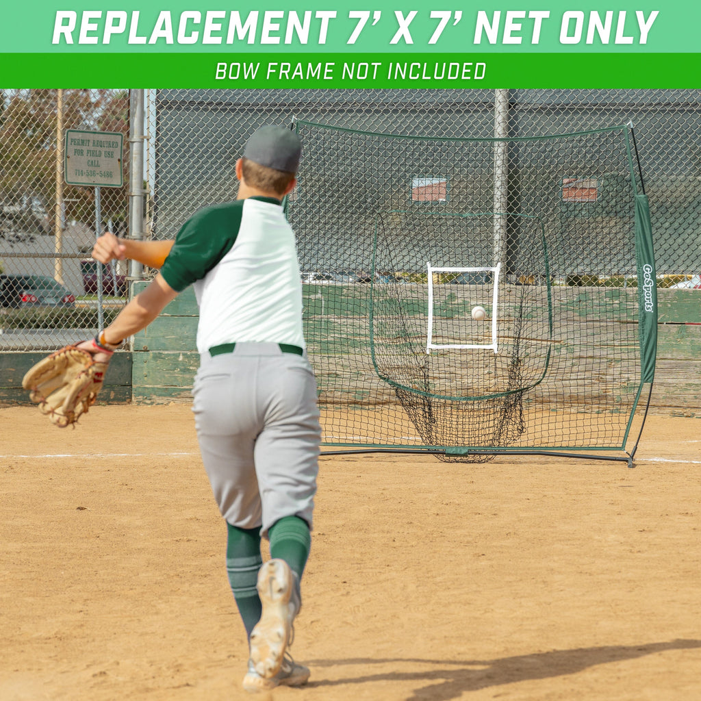 GoSports Team Tone Replacement 7 ft x 7 ft Baseball/Softball Net - Compatible with GoSports Brand 7 ft x 7 ft Baseball Net - Frame Not Included - Green GoSports 