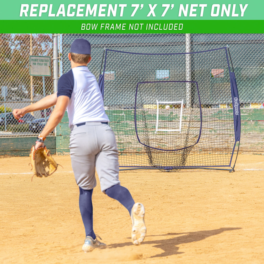 GoSports Team Tone Replacement 7 ft x 7 ft Baseball/Softball Net - Compatible with GoSports Brand 7 ft x 7 ft Baseball Net - Frame Not Included - Navy GoSports 