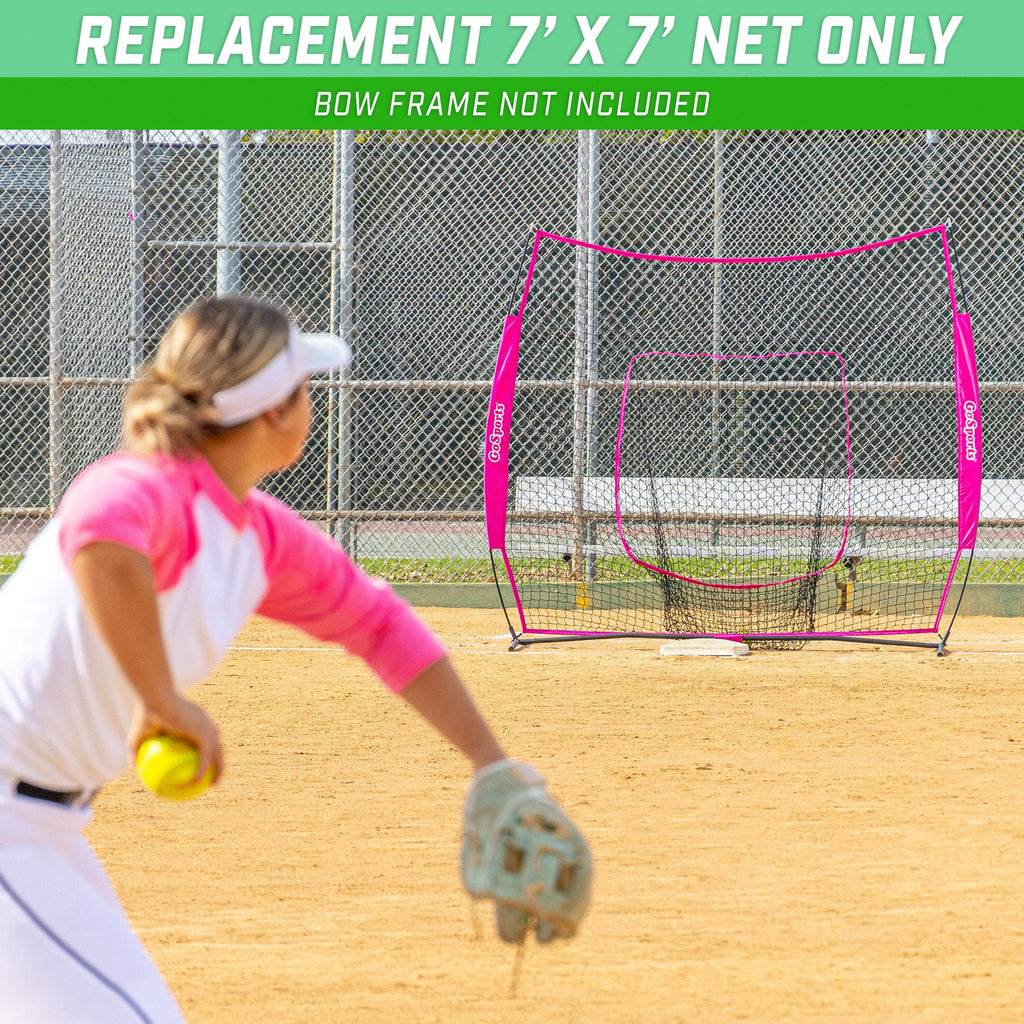 GoSports Team Tone Replacement 7 ft x 7 ft Baseball/Softball Net - Compatible with GoSports Brand 7 ft x 7 ft Baseball Net - Frame Not Included - Pink GoSports 