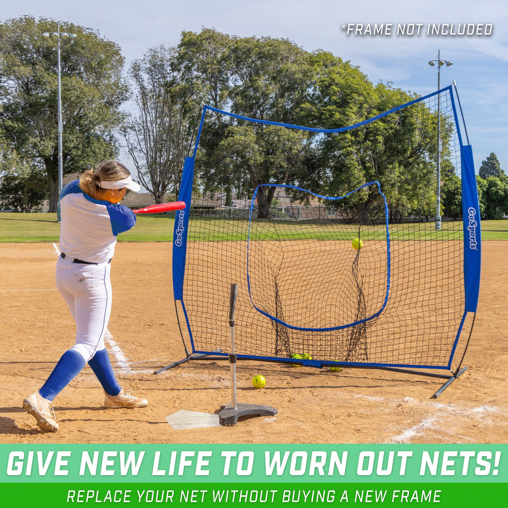 GoSports Team Tone Replacement 7 ft x 7 ft Baseball/Softball Net - Compatible with GoSports Brand 7 ft x 7 ft Baseball Net - Frame Not Included - Royal GoSports 