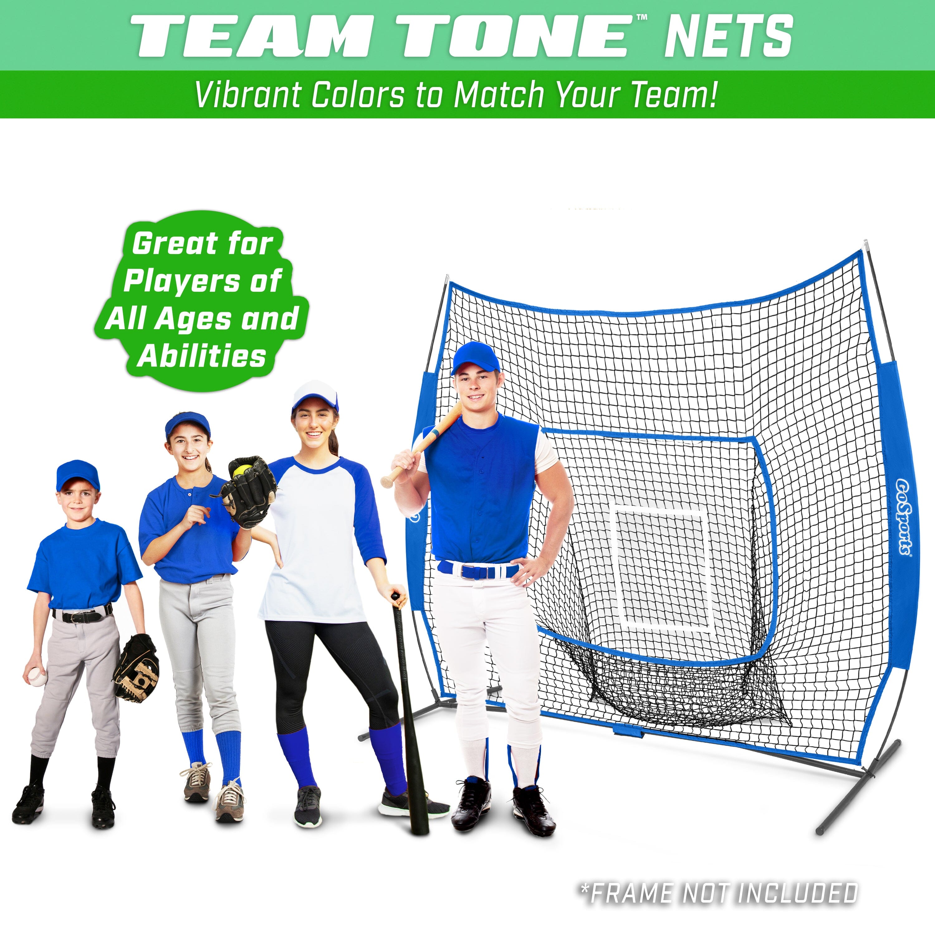 a group of kids in baseball gear with the text team one net