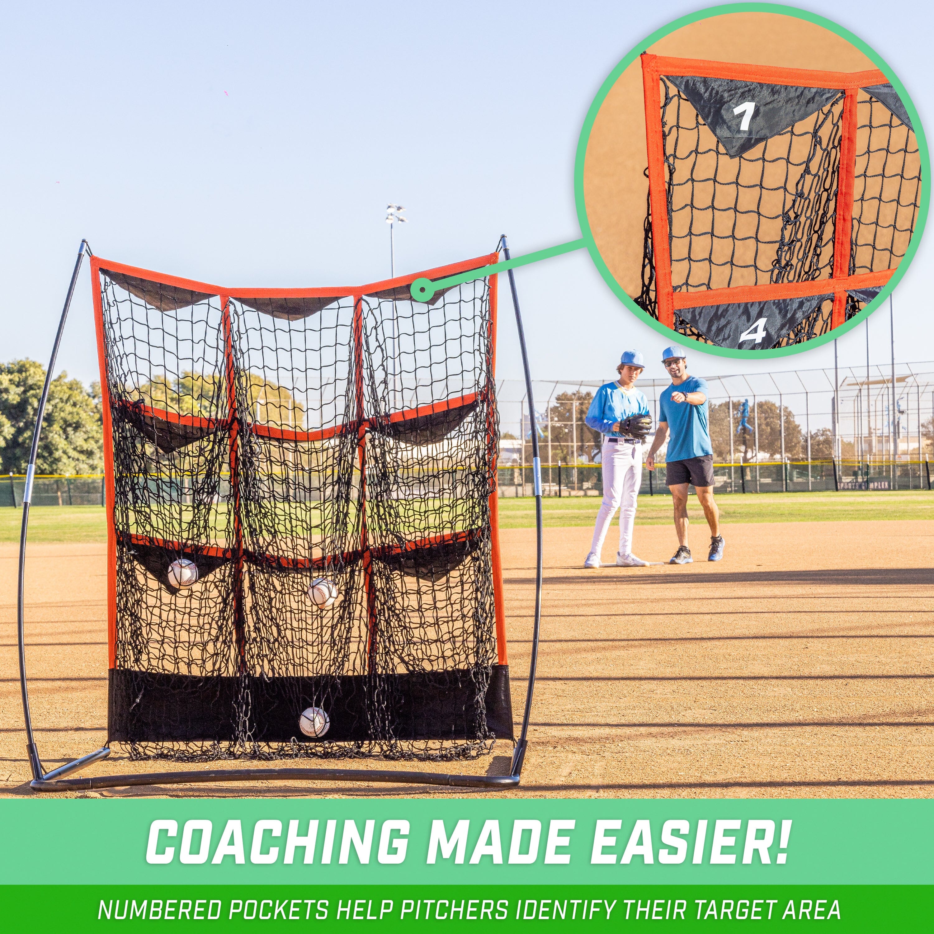 GoSports 9 Pocket Baseball and Softball Pitching Strike Zone Target Net Baseball GoSports 