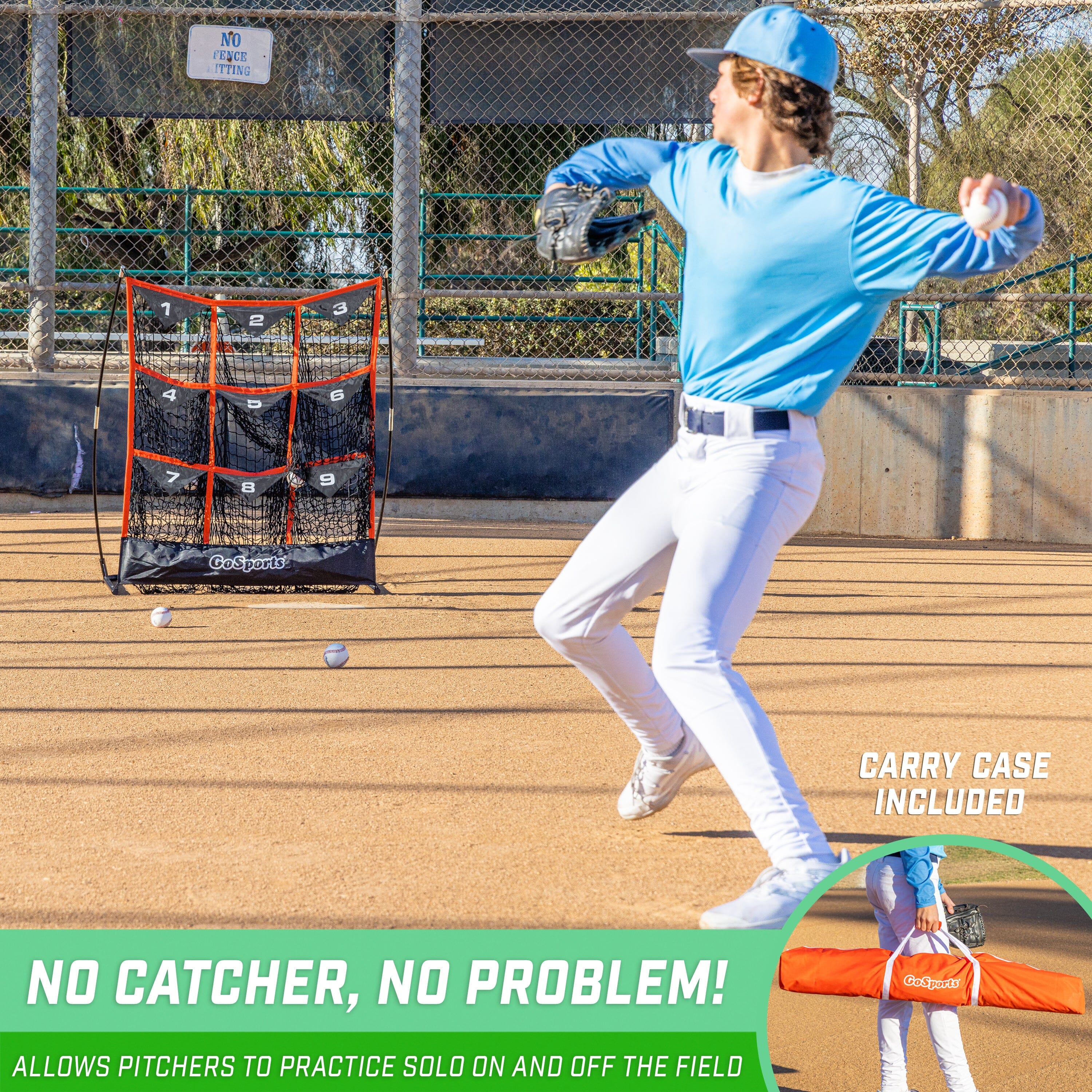 GoSports 9 Pocket Baseball and Softball Pitching Strike Zone Target Net Baseball GoSports 