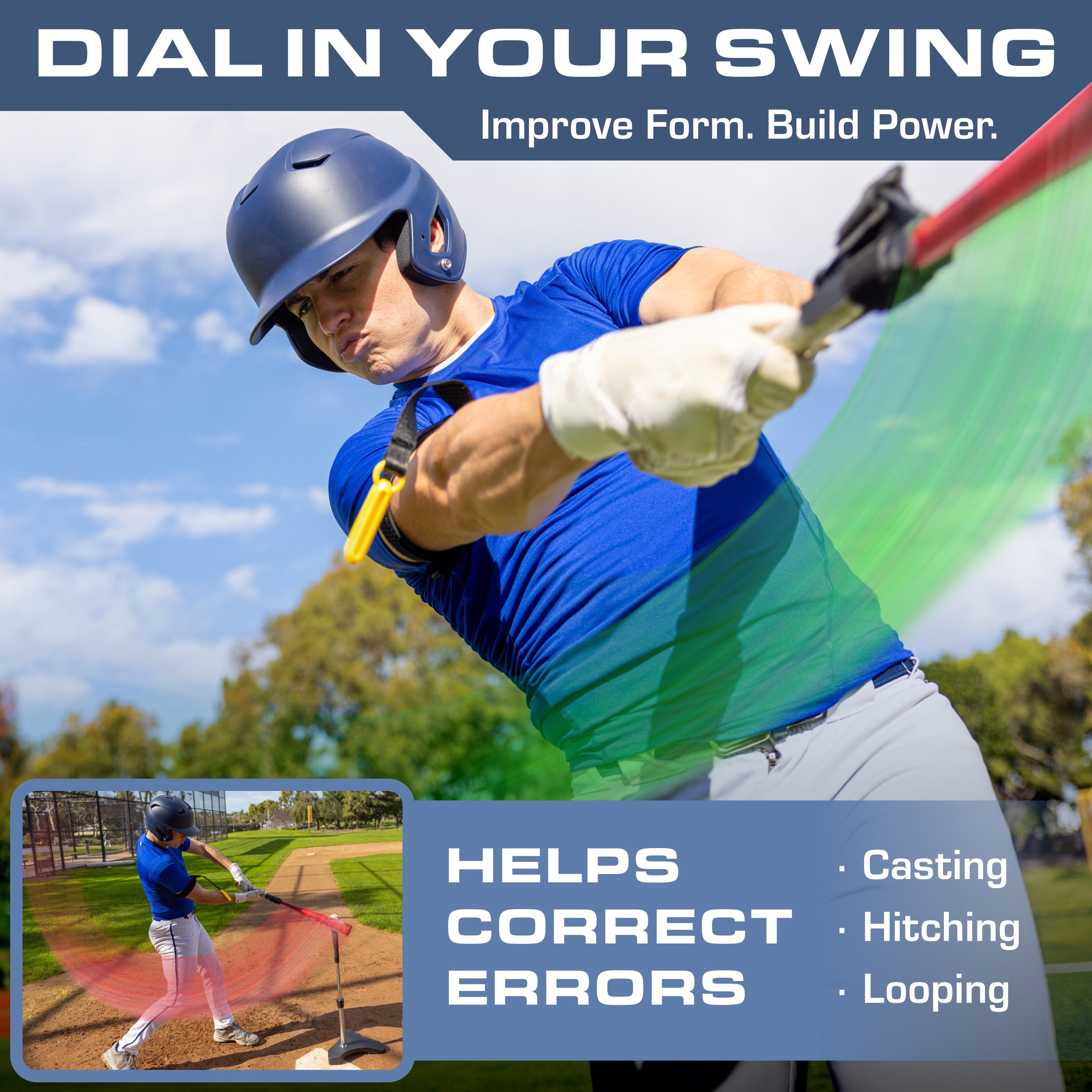 GoSports PinPoint Baseball & Softball Swing Trainer Batting Aid - Baseball Training Equipment for Intermediate and Advanced Players Baseball Playgosports.com 