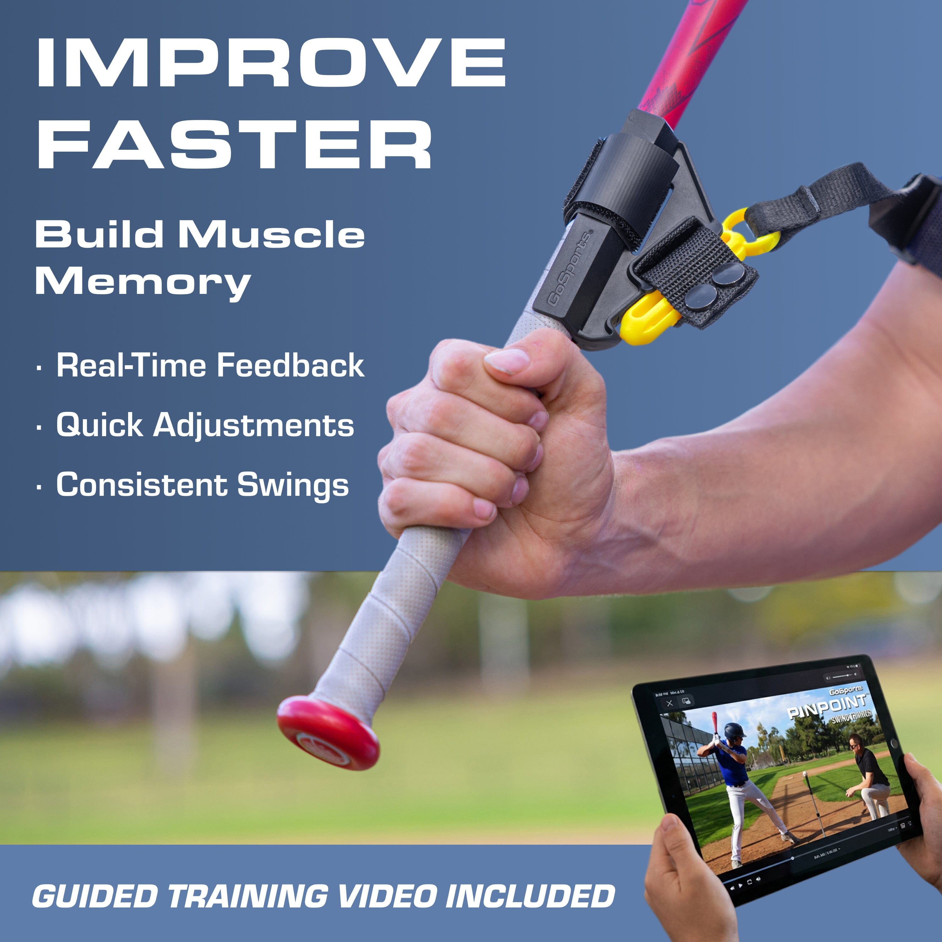 GoSports PinPoint Baseball & Softball Swing Trainer Batting Aid