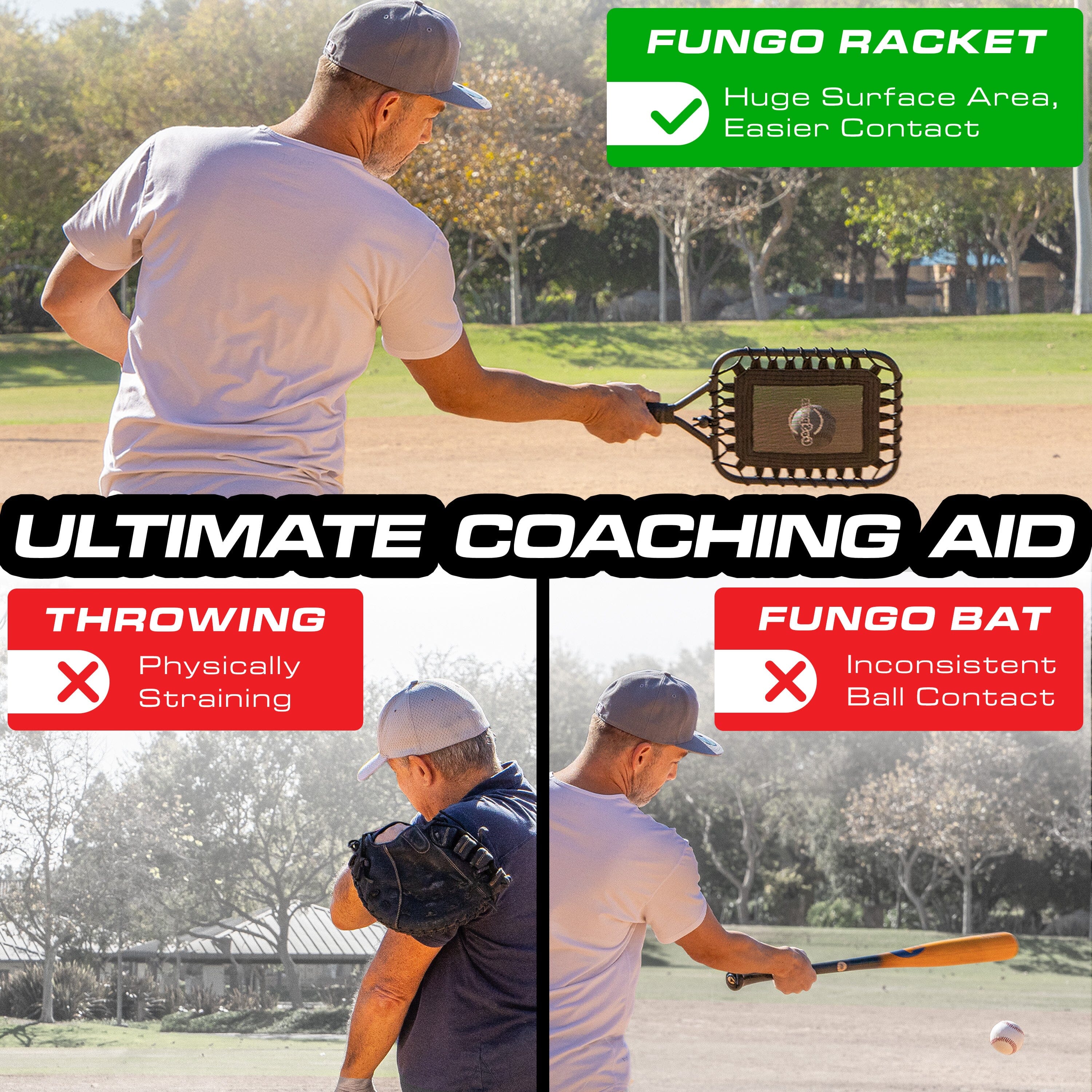 GoSports Fungo Baseball Racket for Fly Balls, Grounders, and Line Drives GoSports 