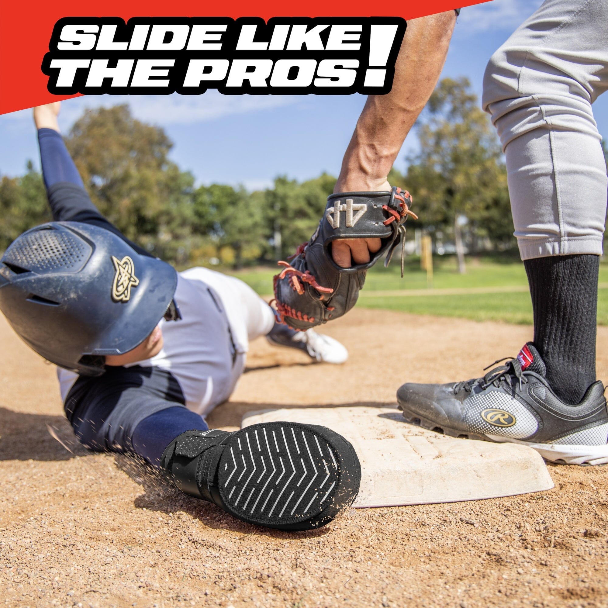 GoSports Sliding Mitts for Baseball & Softball - Youth Size - Right & Left Hand Protective Base Running Gloves, Black GoSports 