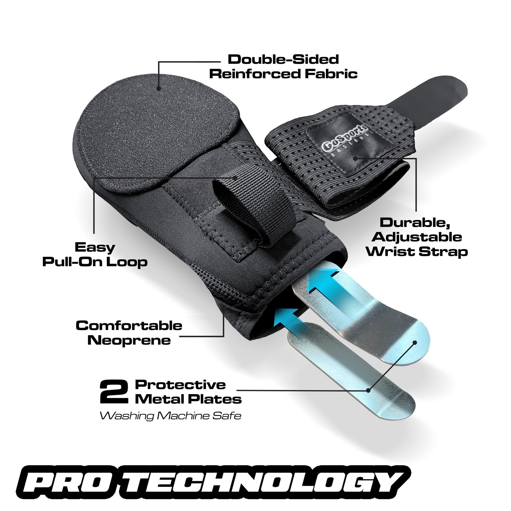 GoSports Sliding Mitt for Baseball & Softball - Adult Size - Right & Left Hand Protective Base Running Gloves, Black GoSports 