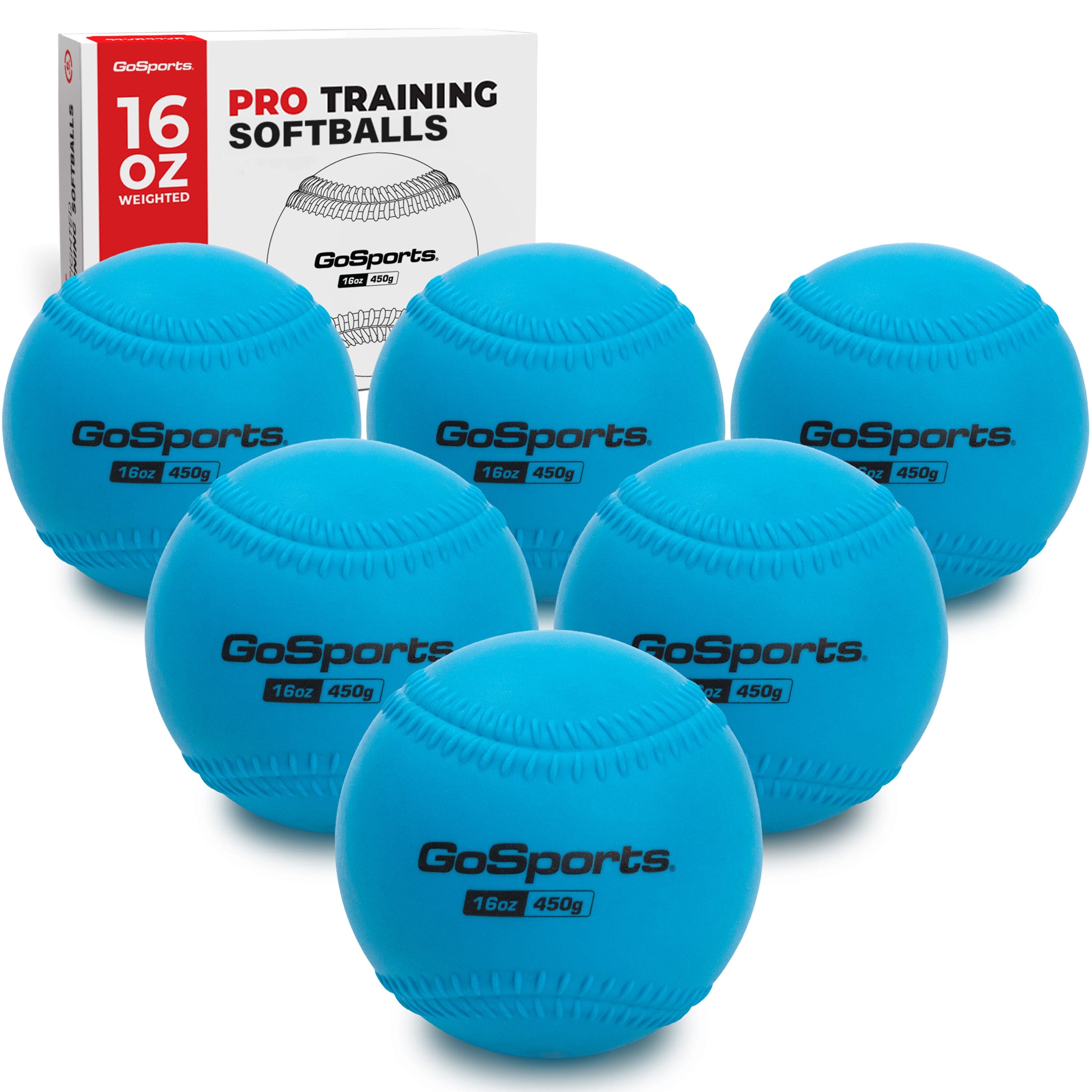 GoSports PRO 16 oz Weighted Training Softballs, 6 Pack Playgosports.com 