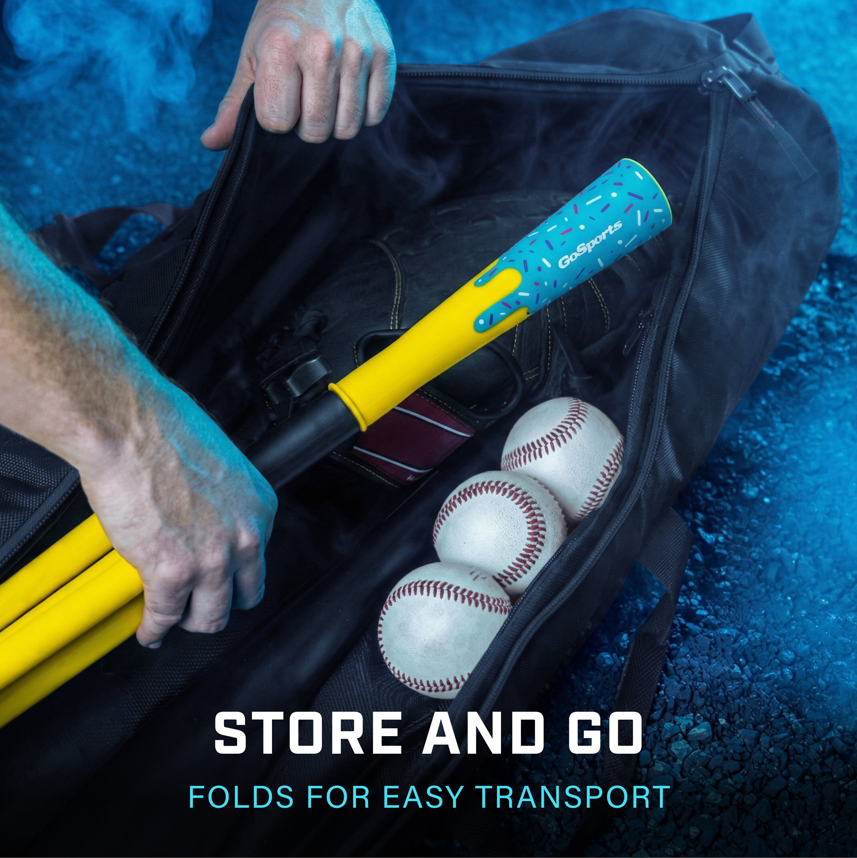 GoSports Baseball & Softball Drip Batting Tee - Adjustable (26.5" - 40") Tripod Hitting Tee with Weighted Steel Base for All Ages - Tball Practice Accessory and Baseball Training Equipment PlayGoSports.com 