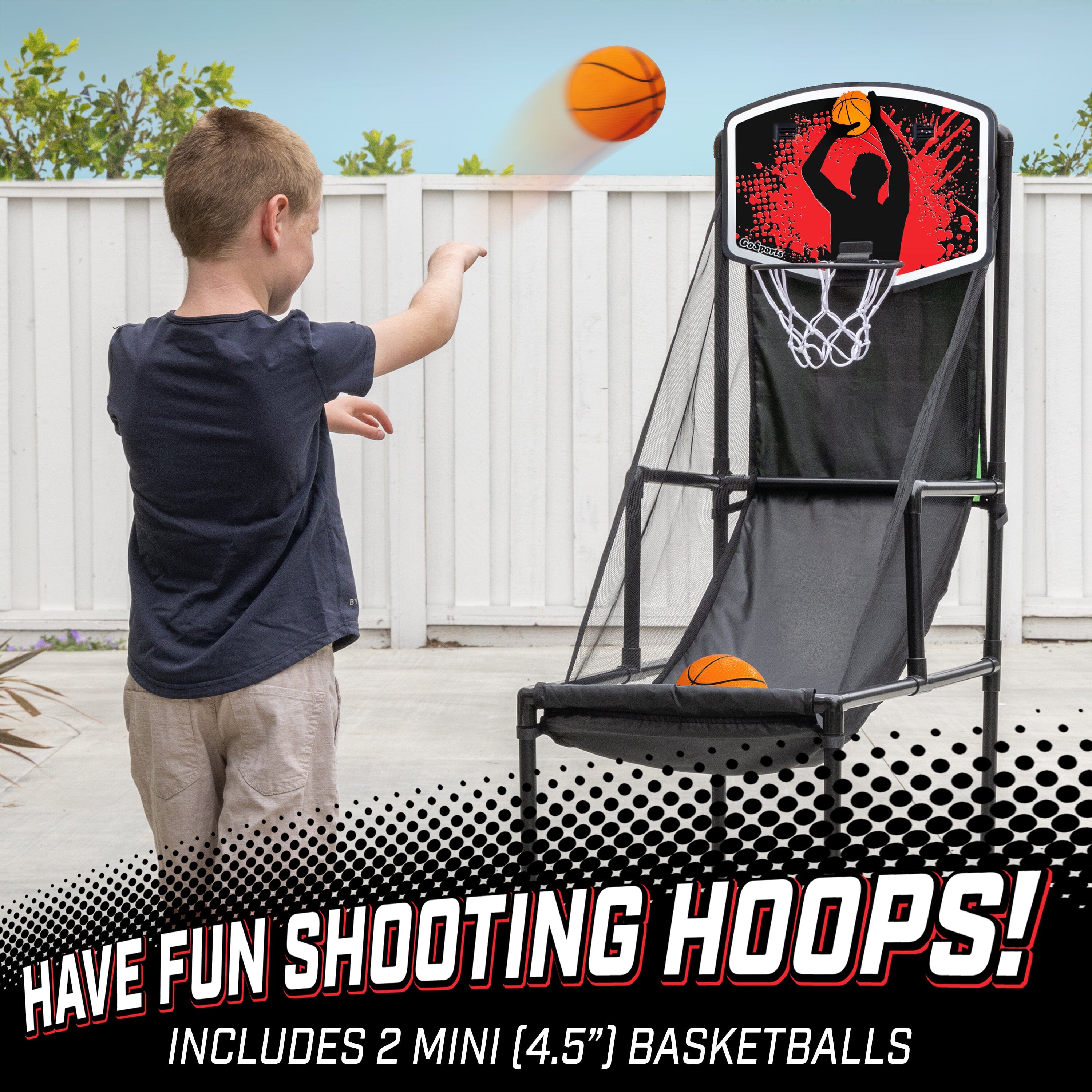 GoSports 2 in 1 Basketball & Football Toss Arcade Game - Indoor & Outdoor Toy Hoop for Kids Ages 3-8 GoSports 