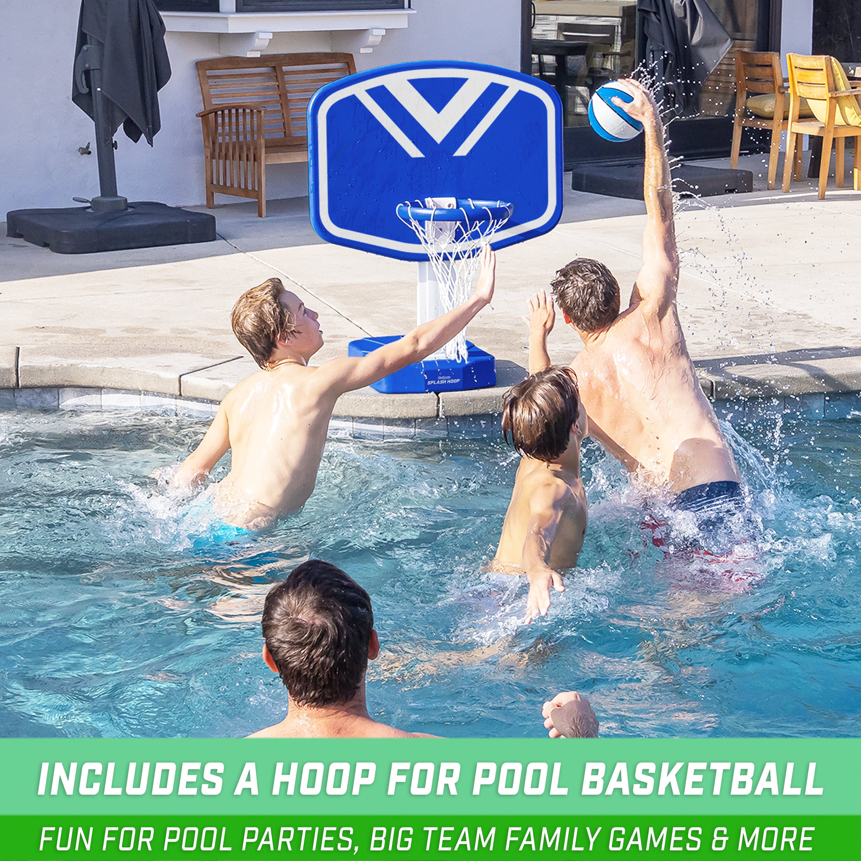 Pool Basketball GoSports Splash Hoop 2-in-1 Pool Basketball Hoop & Volleyball Net Game ...