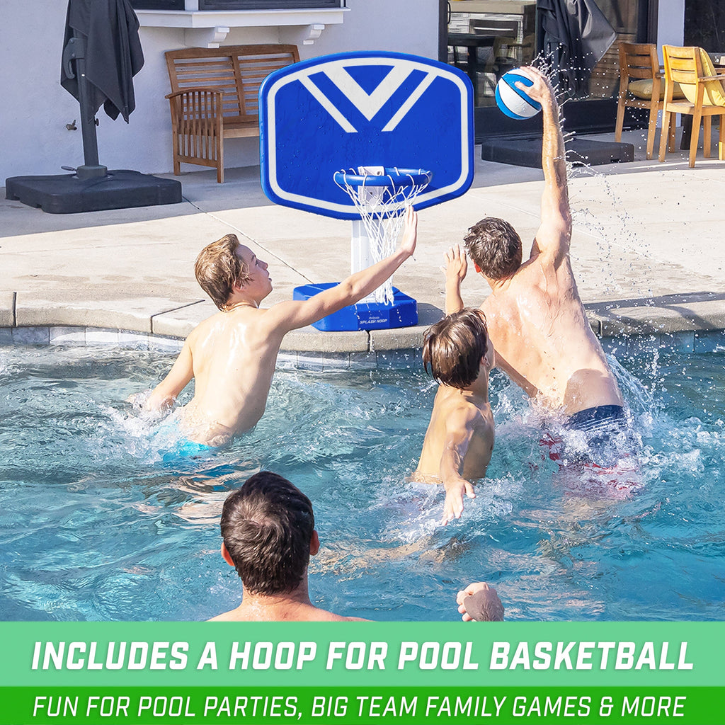 GoSports Splash Hoop 2-in-1 Pool Basketball Hoop & Volleyball Net Game Set GoSports 