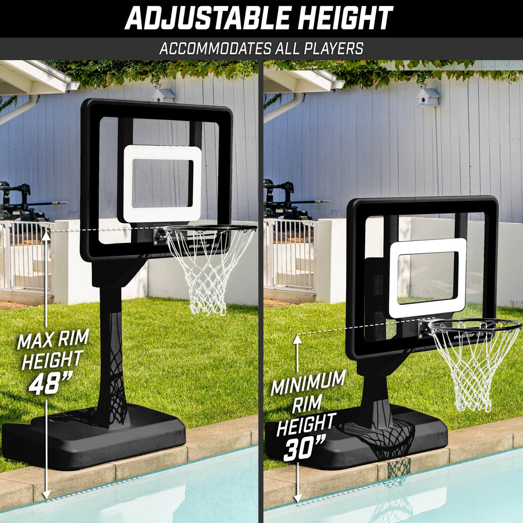 GoSports Splash Hoop ELITE Pool Hoop Basketball Game with Water Weighted Base, Adjustable Height, Regulation Steel Rim and 2 Pool Basketballs - Black GoSports 