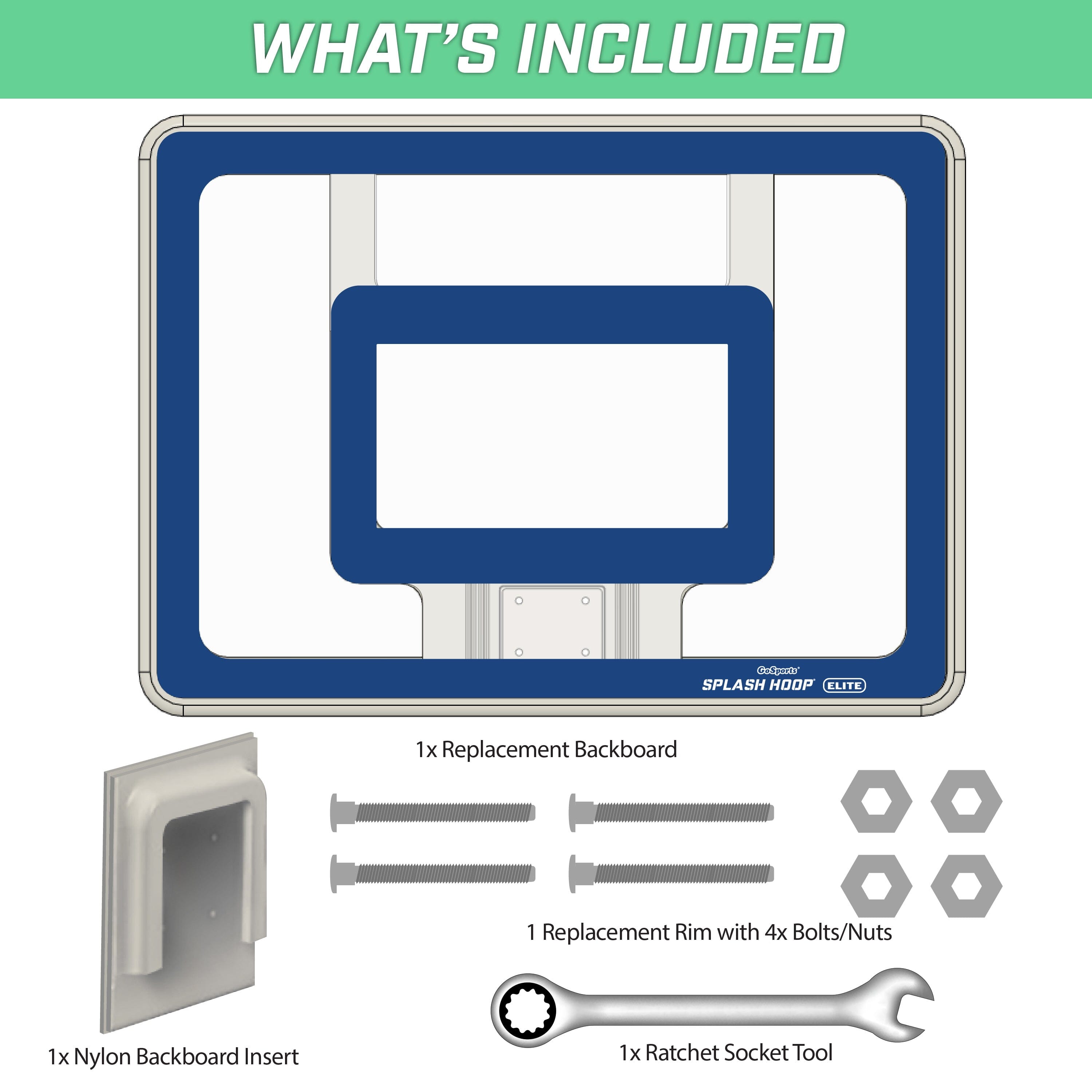 GoSports Splash Hoop ELITE Pool Hoop Basketball Replacement Backboard GoSports 