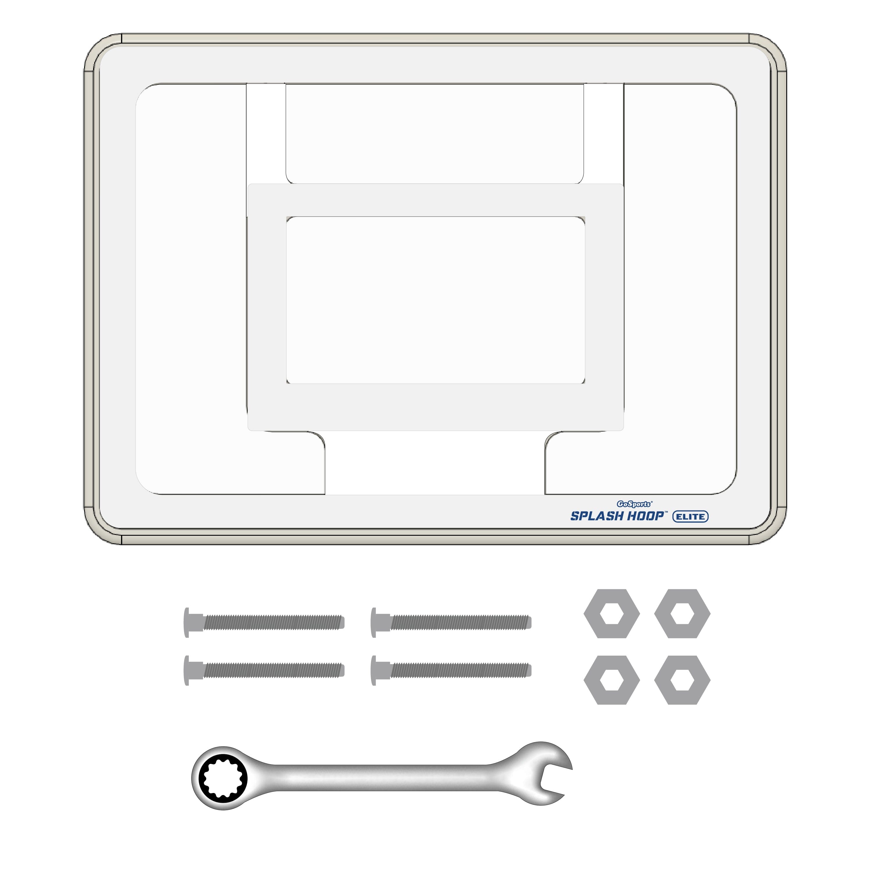 GoSports Splash Hoop ELITE Pool Hoop Basketball Replacement Backboard GoSports White 