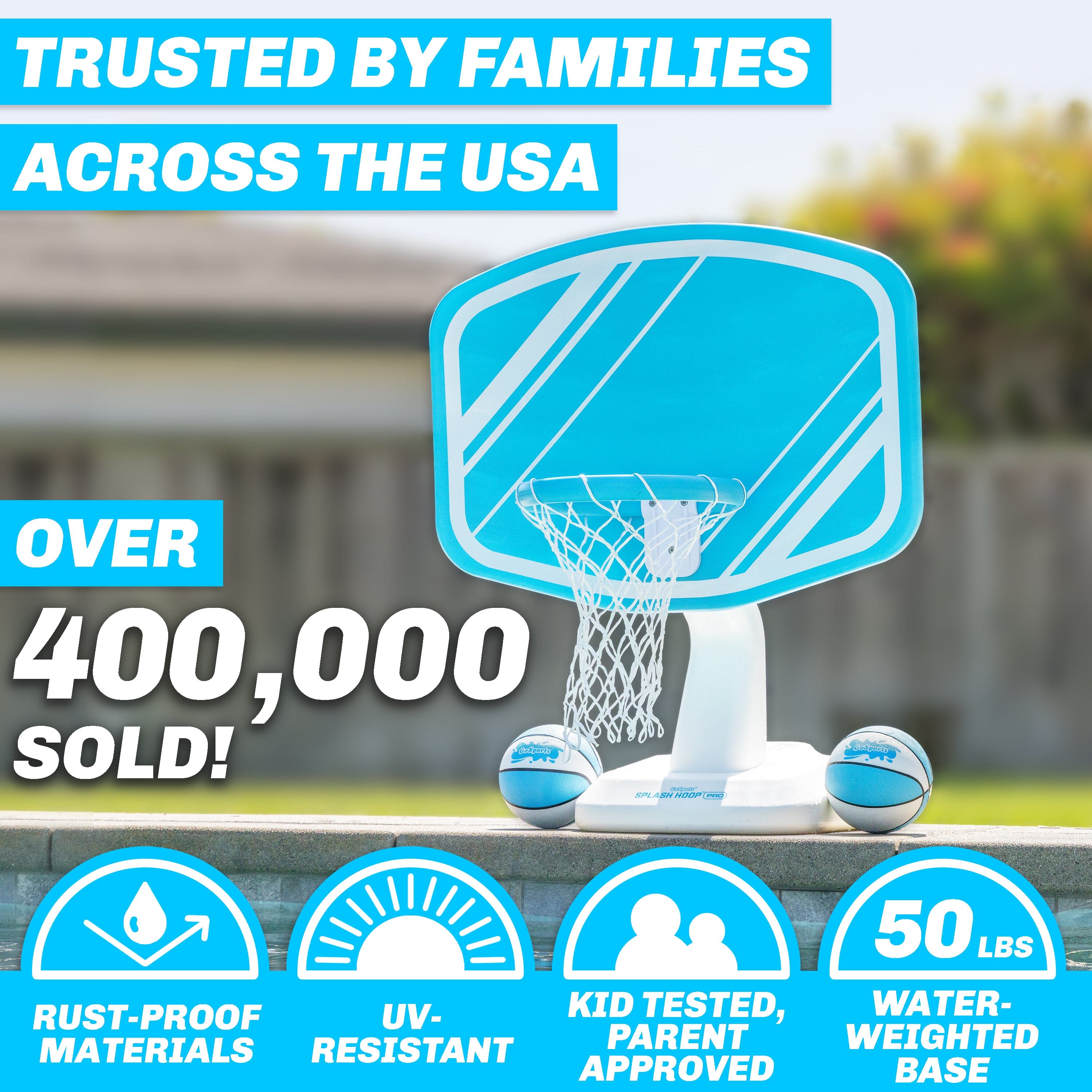 GoSports Splash Hoop PRO - Choose Your Color - Swimming Pool Basketball Game