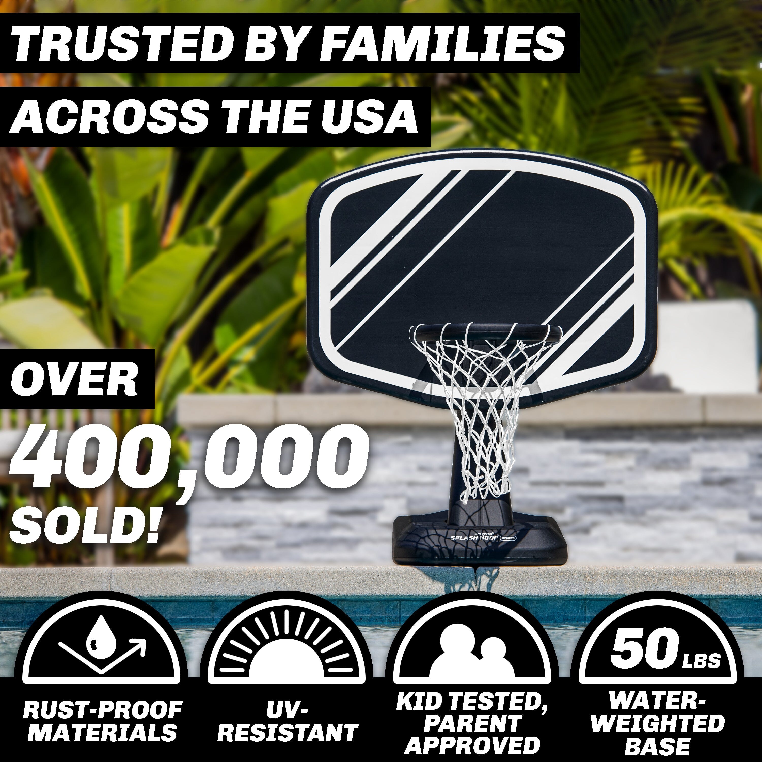 GoSports Splash Hoop PRO - Choose Your Color - Swimming Pool Basketball Game