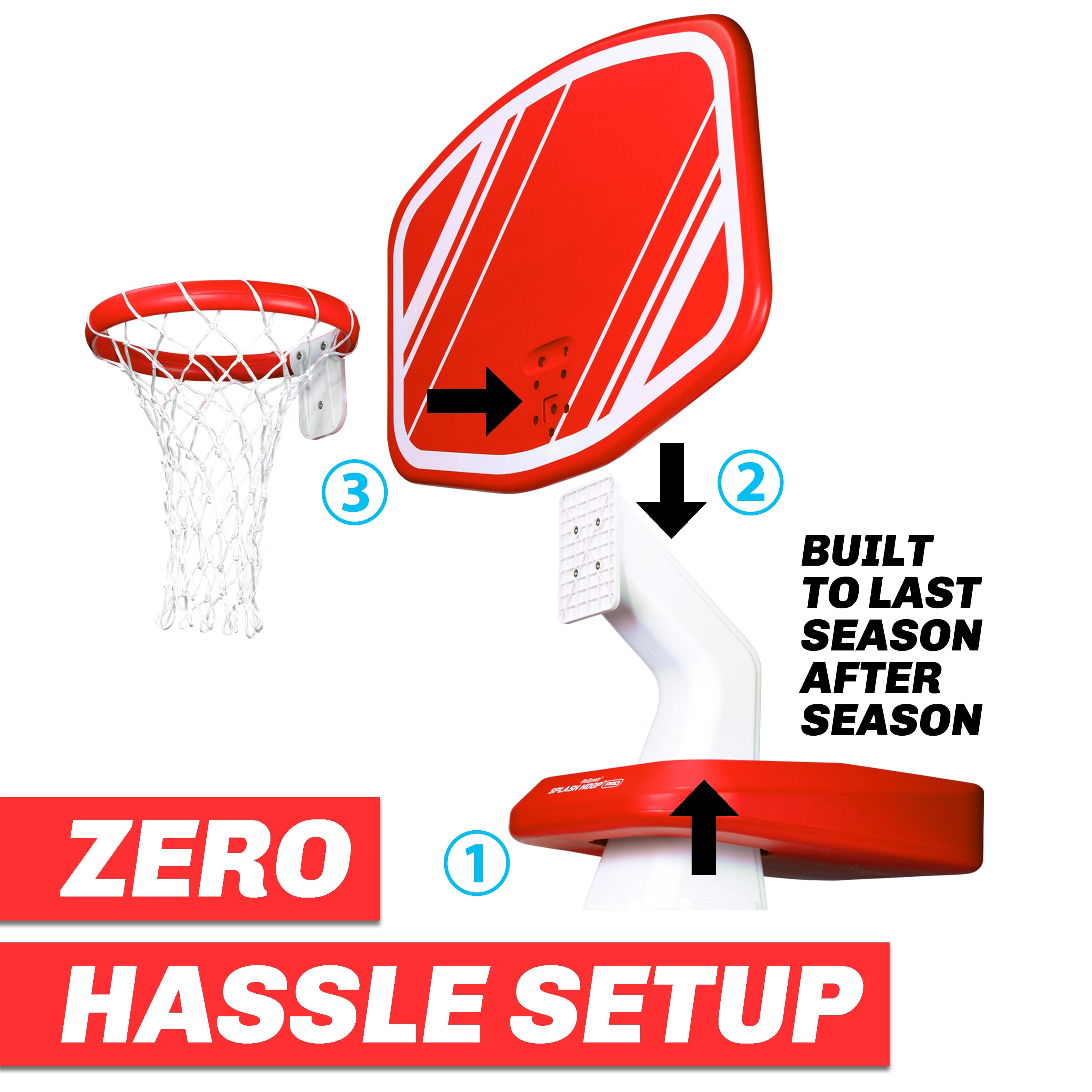 GoSports Splash Hoop PRO - Choose Your Color - Swimming Pool Basketball Game