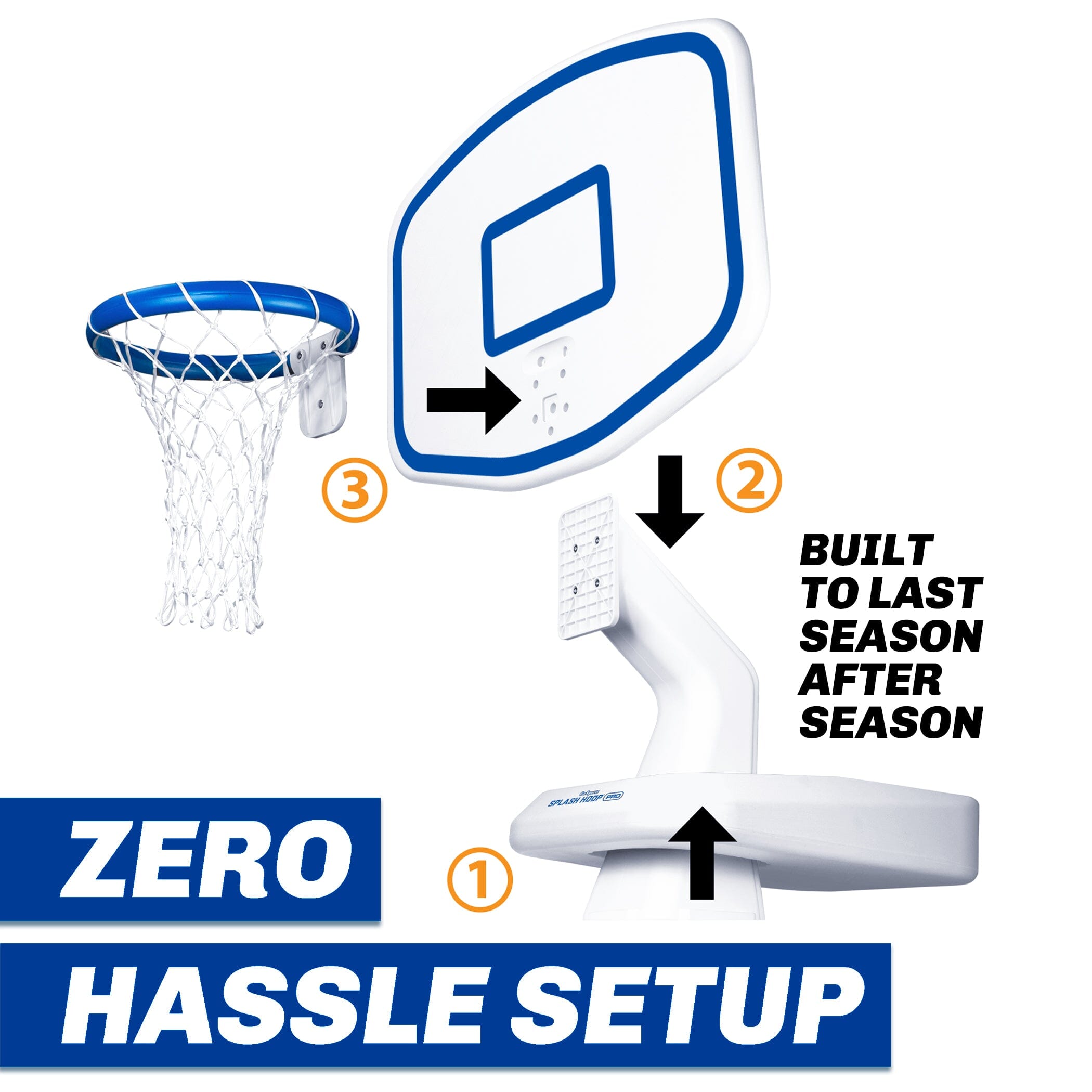GoSports Splash Hoop PRO - Choose Your Color - Swimming Pool Basketball Game