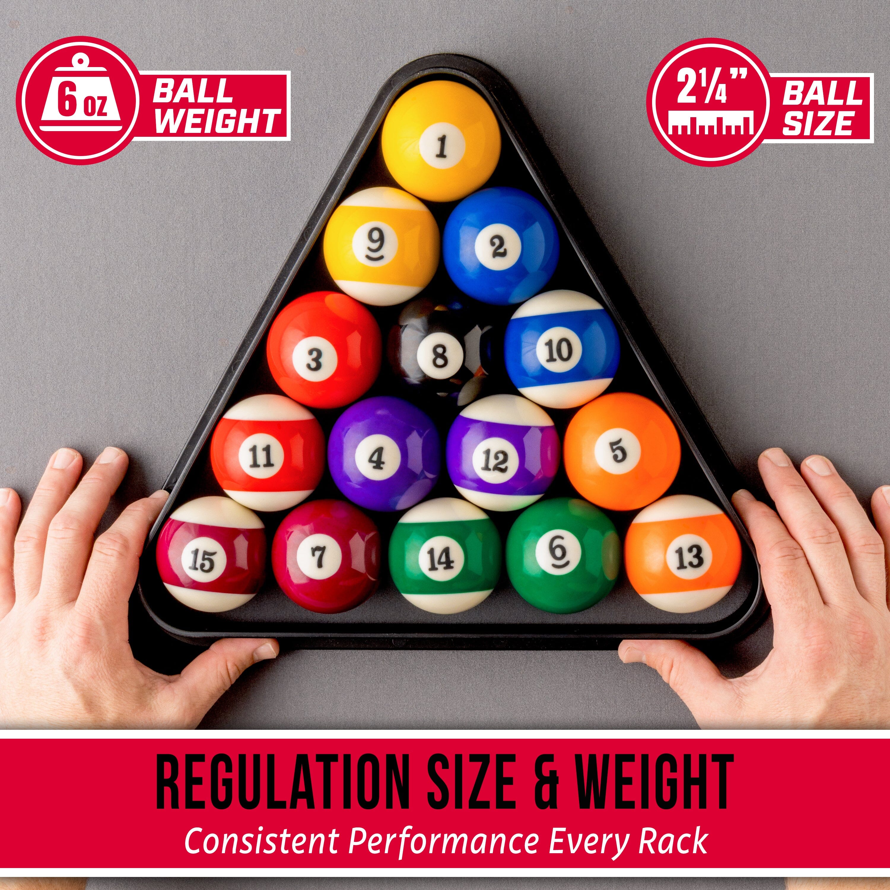 GoSports Regulation Pool Balls for Pool Table – Premium Set of 16 Billiard Balls, Professional Pool Table Balls Set Billiards GoSports 