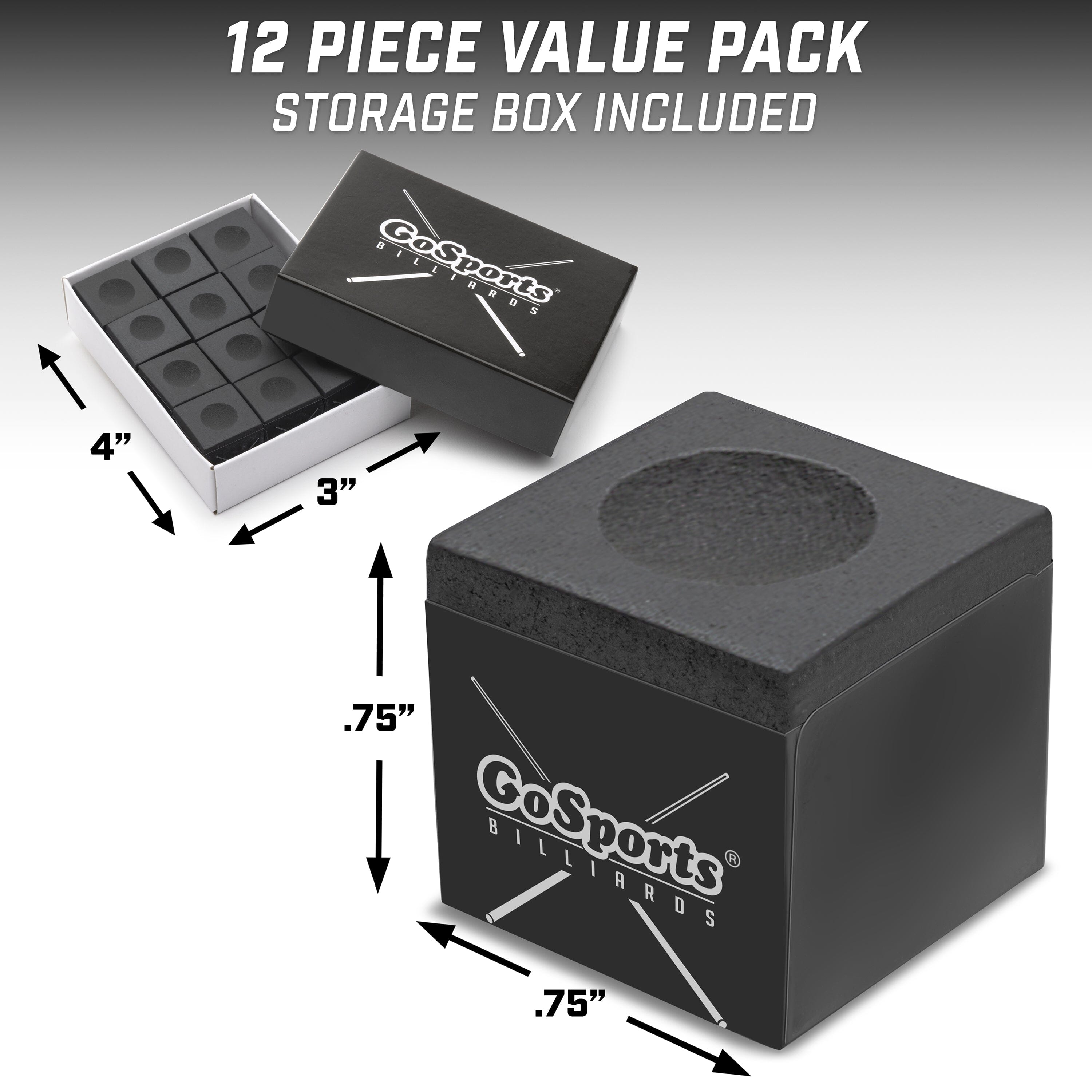 GoSports Premium Pool Cue Chalk Cube - 12 Pack GoSports 